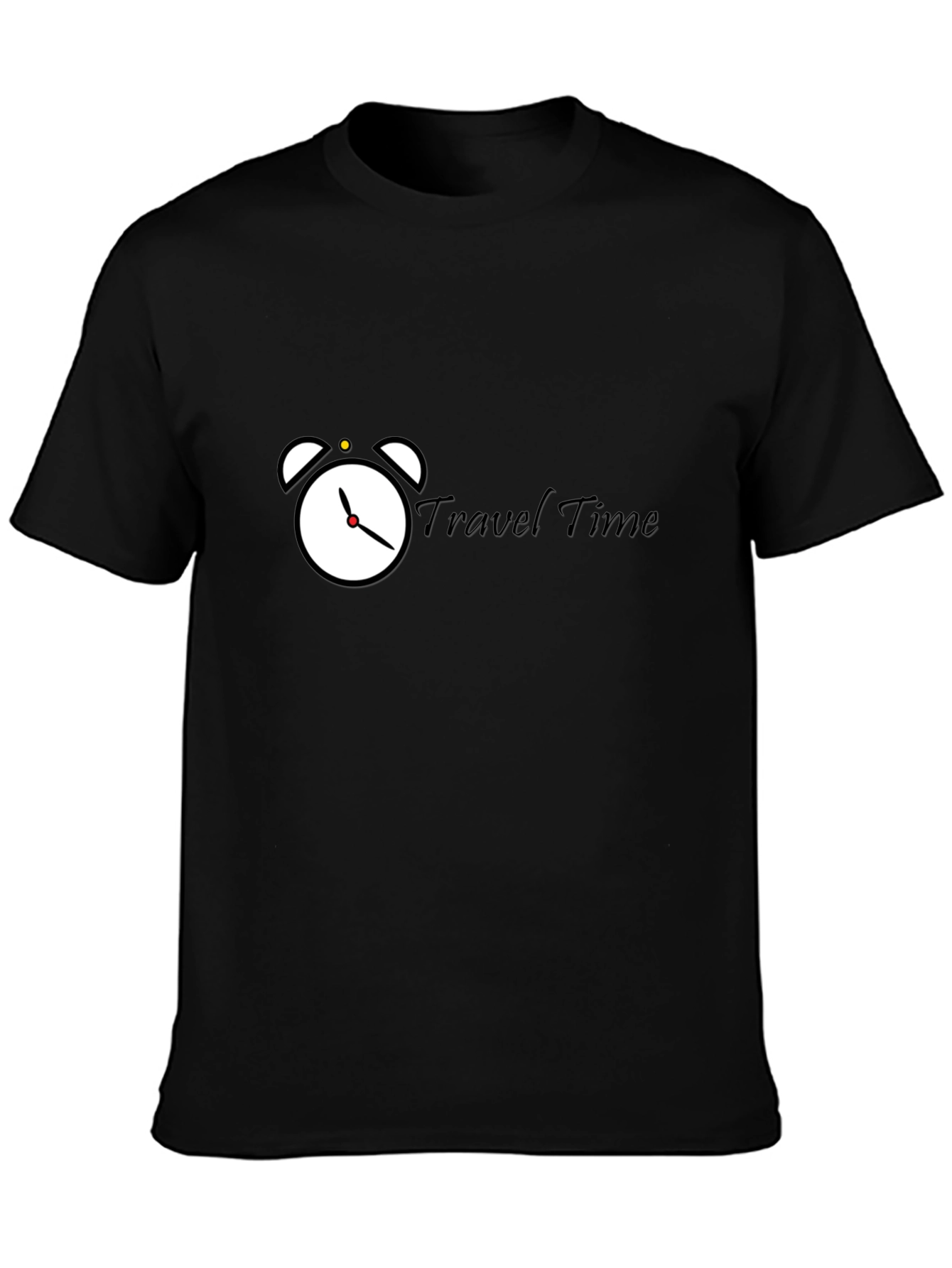 Travel Time Graphic T-Shirt - Stylish Black Tee