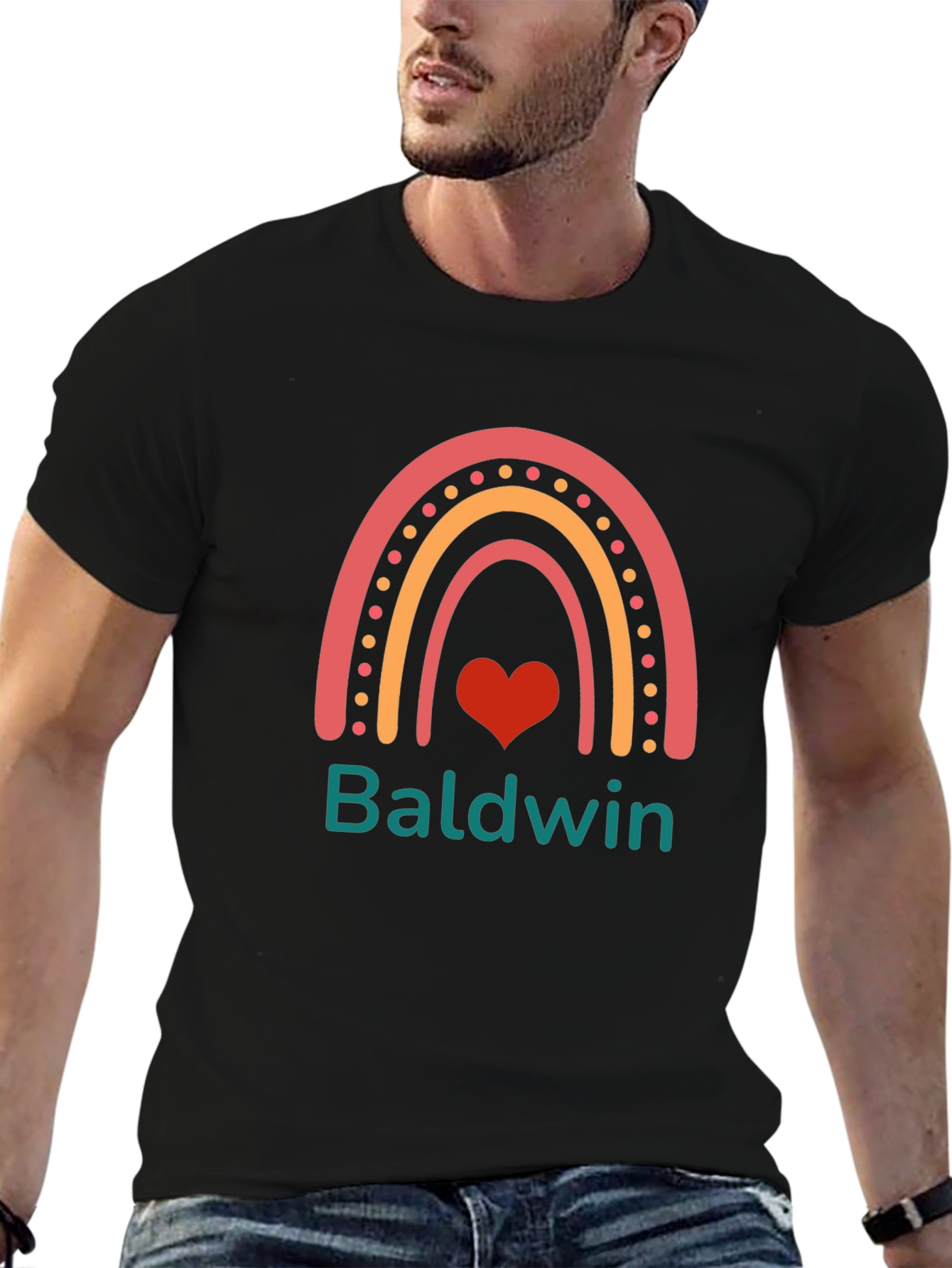 Baldwin Rainbow Heart Tee