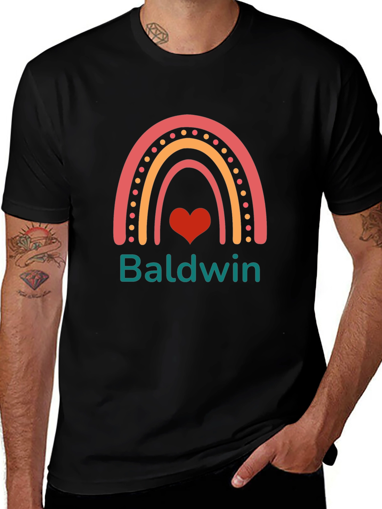 Baldwin Rainbow Heart Tee
