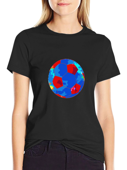 Colorful Soccer Ball Graphic T-Shirt