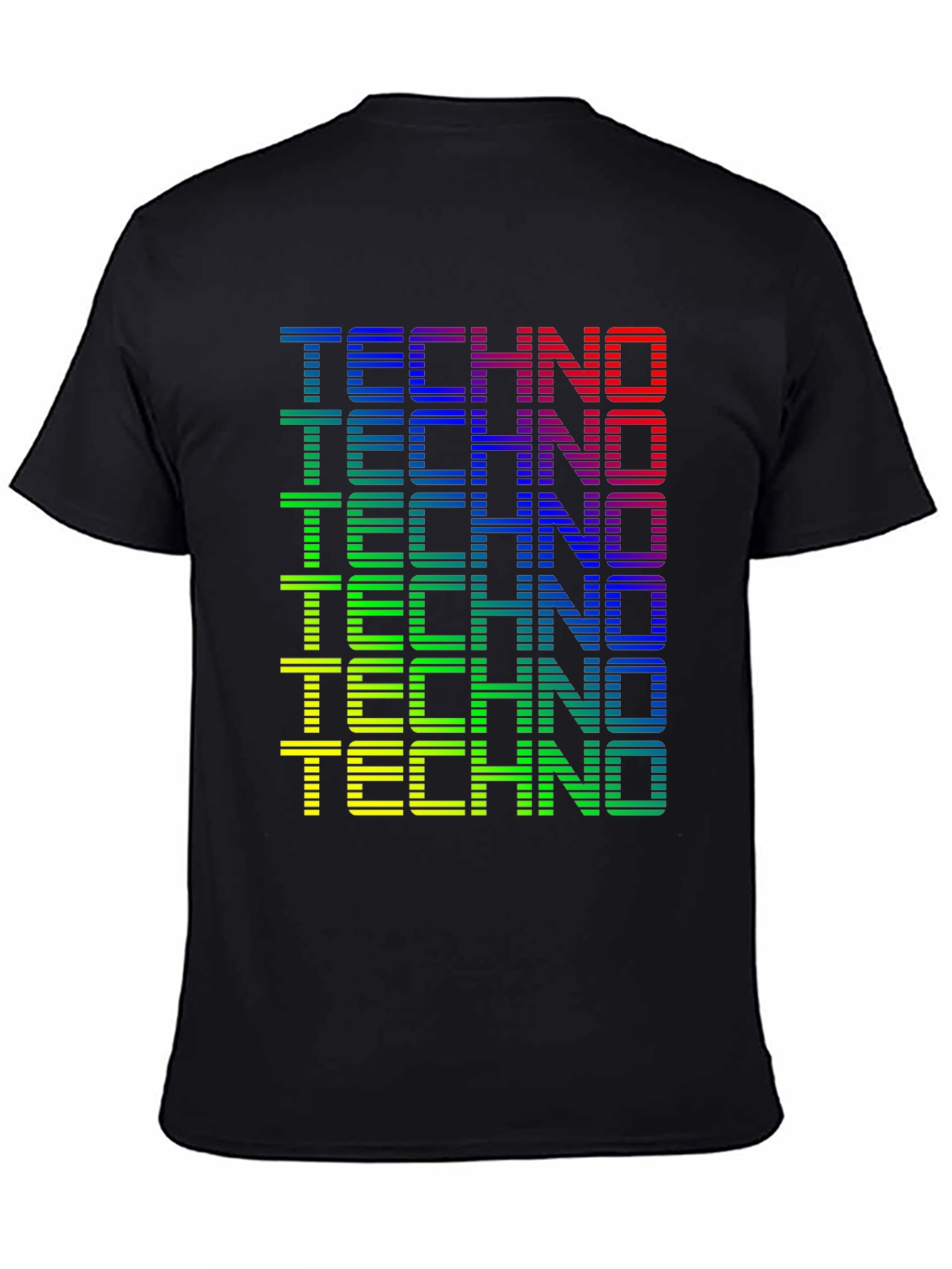 Retro Techno Graphic Tee - Black