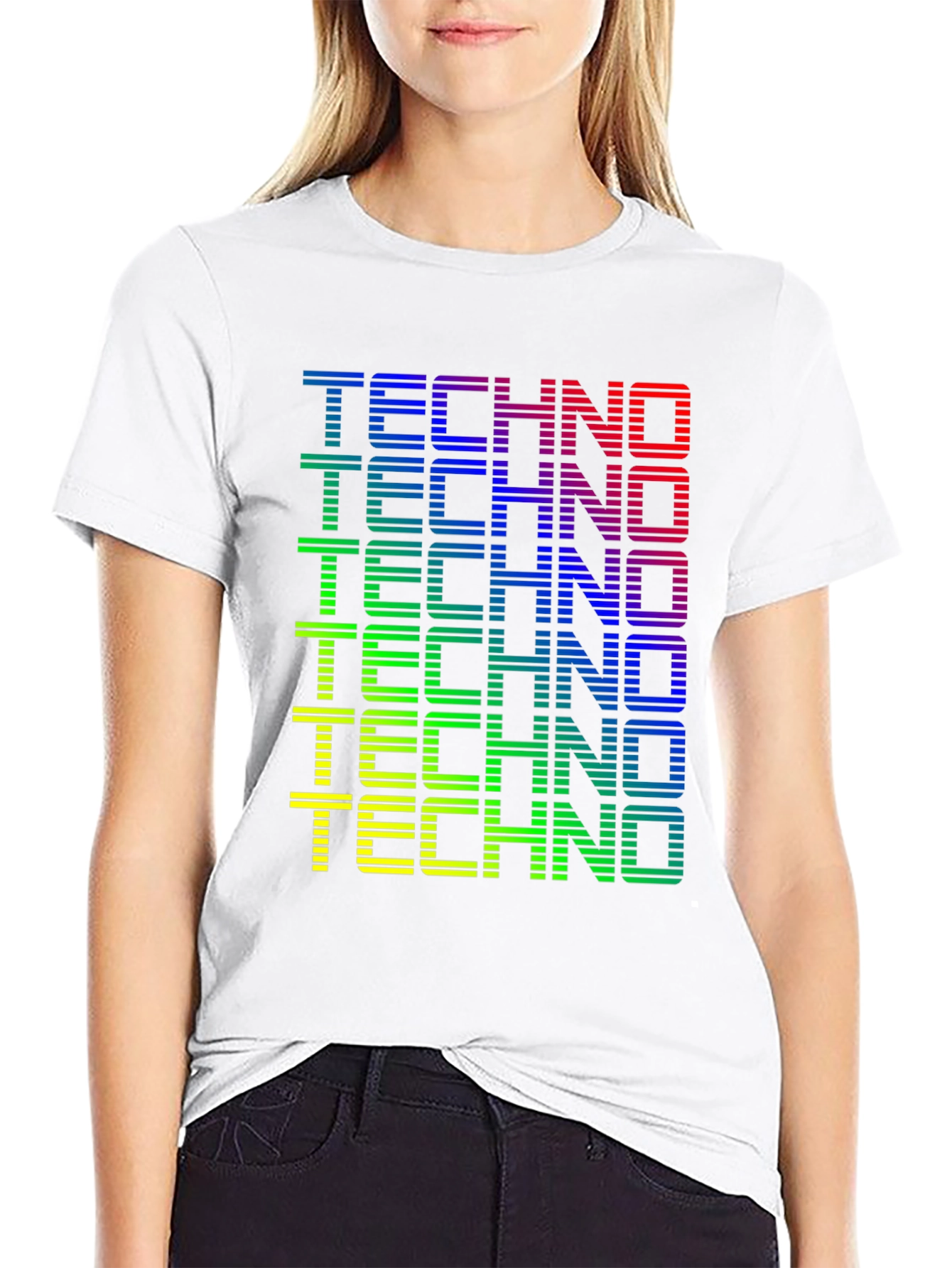 Retro Techno Graphic Tee - Black