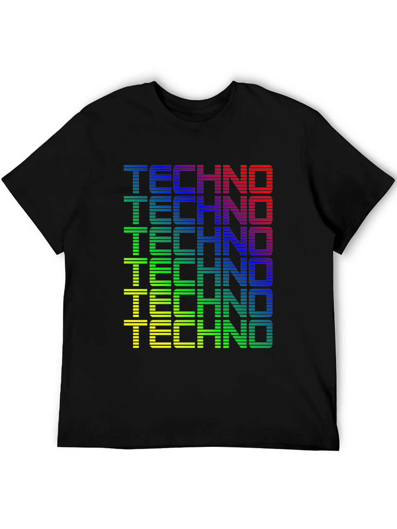 Retro Techno Graphic Tee - Black