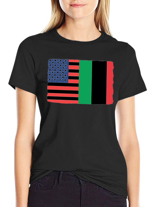 Pan-African Flag American Flag T-Shirt