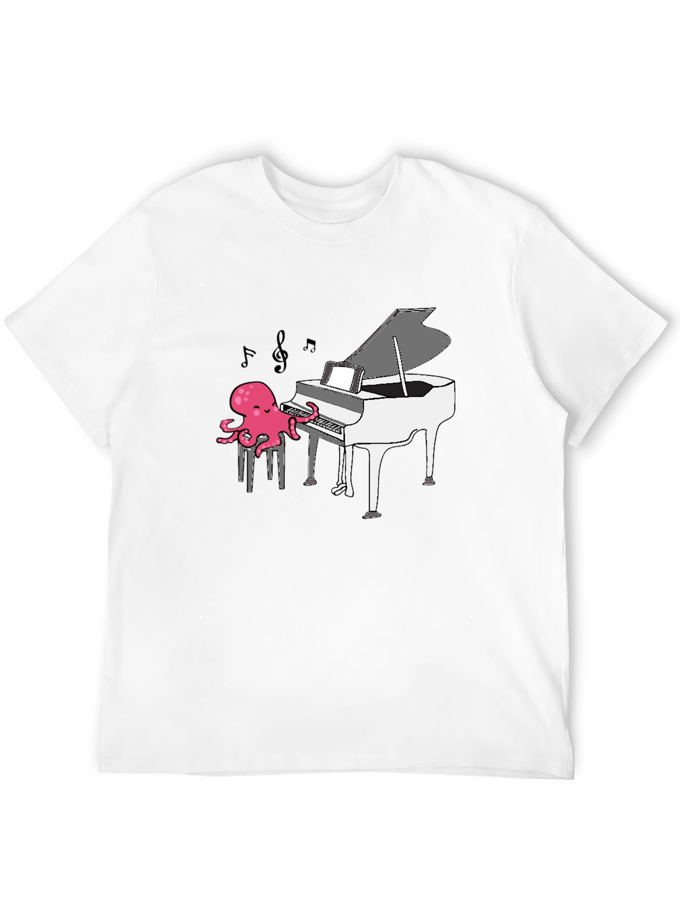 Octopus Piano Player T-Shirt - Black