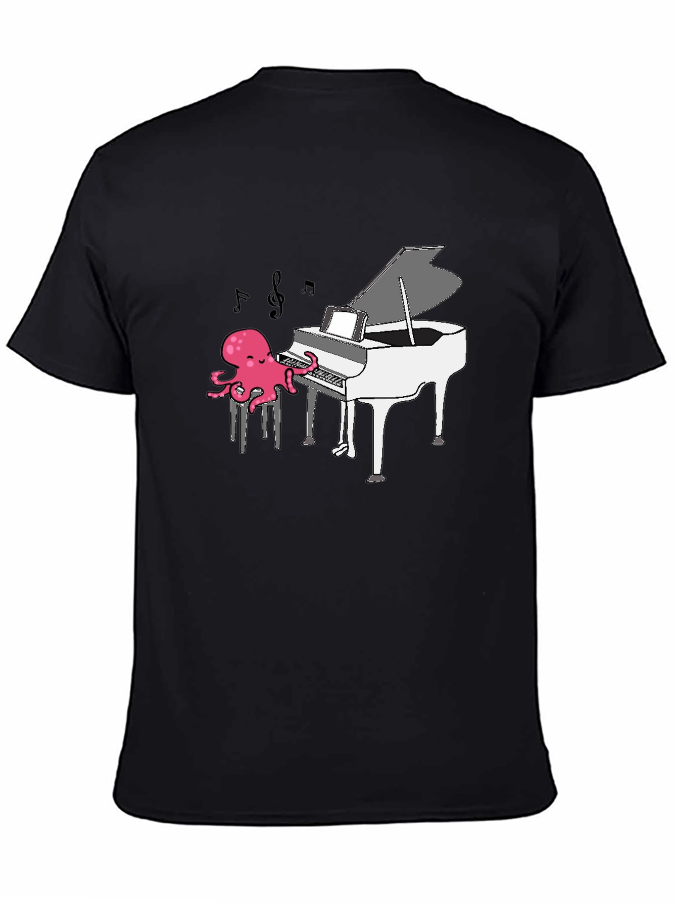 Octopus Piano Player T-Shirt - Black