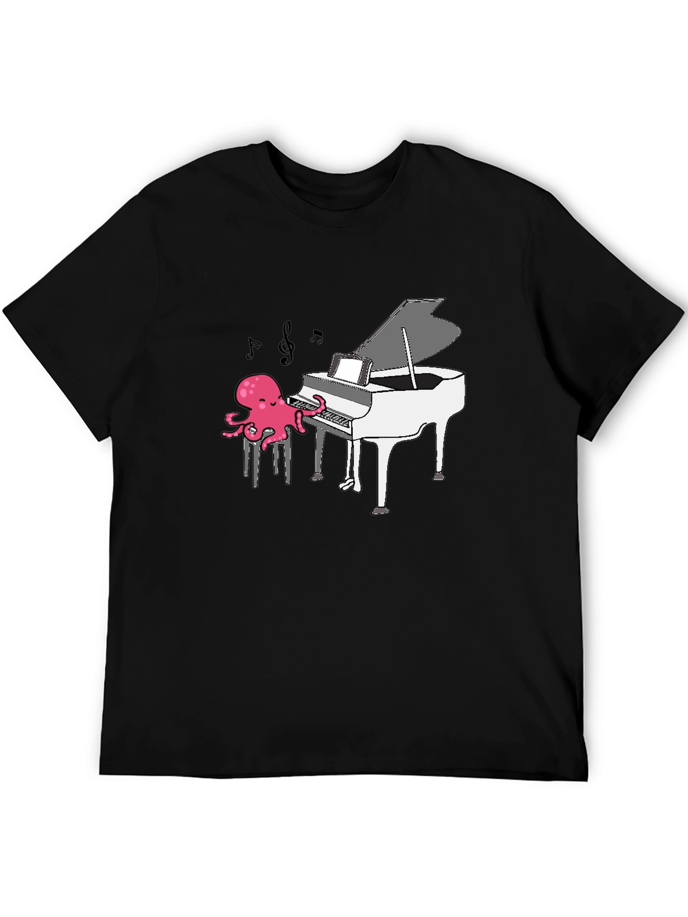 Octopus Piano Player T-Shirt - Black