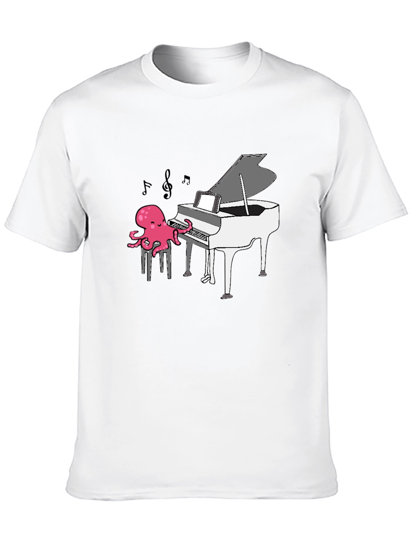 Octopus Piano Player T-Shirt - Black