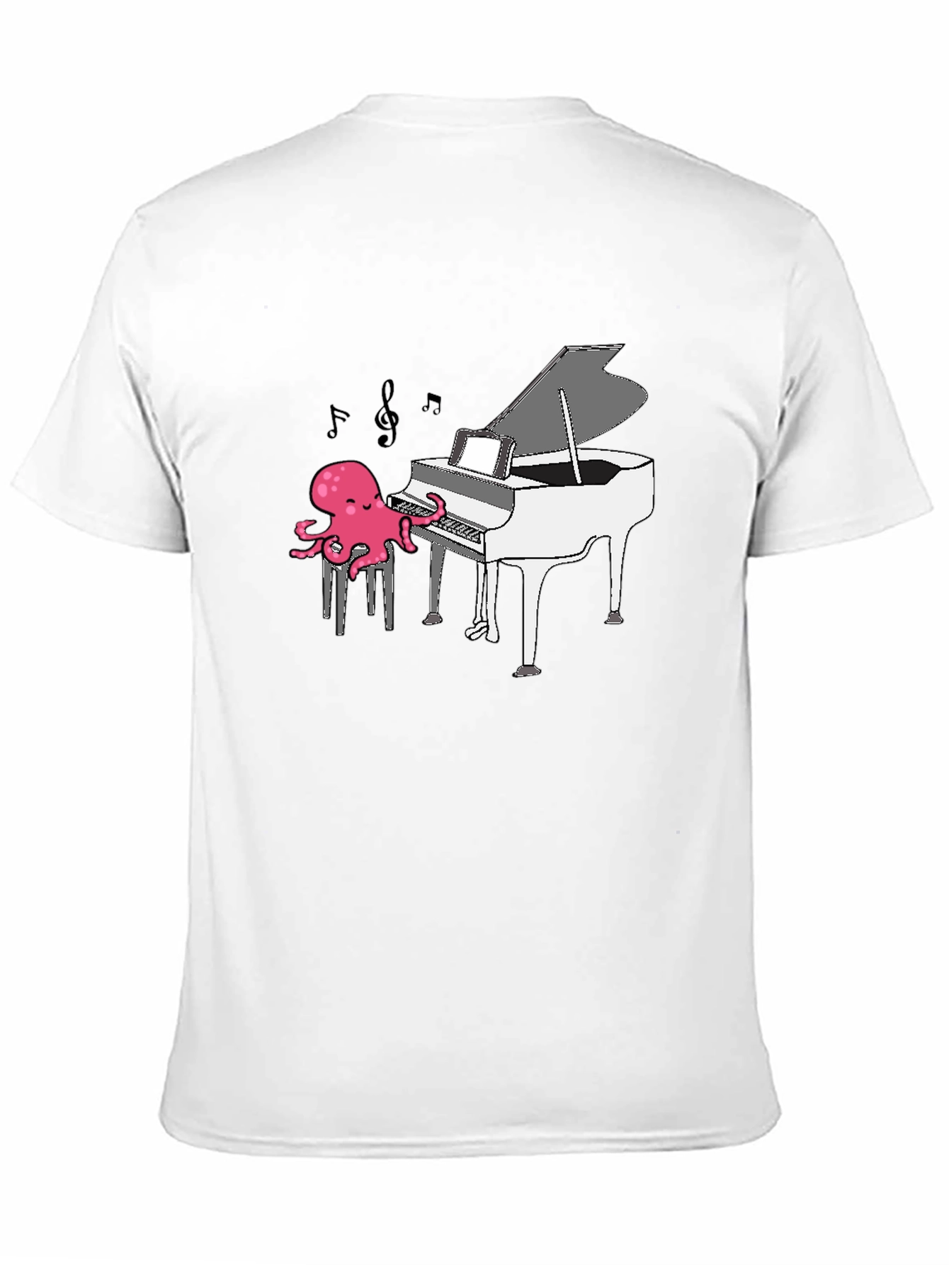 Octopus Piano Player T-Shirt - Black