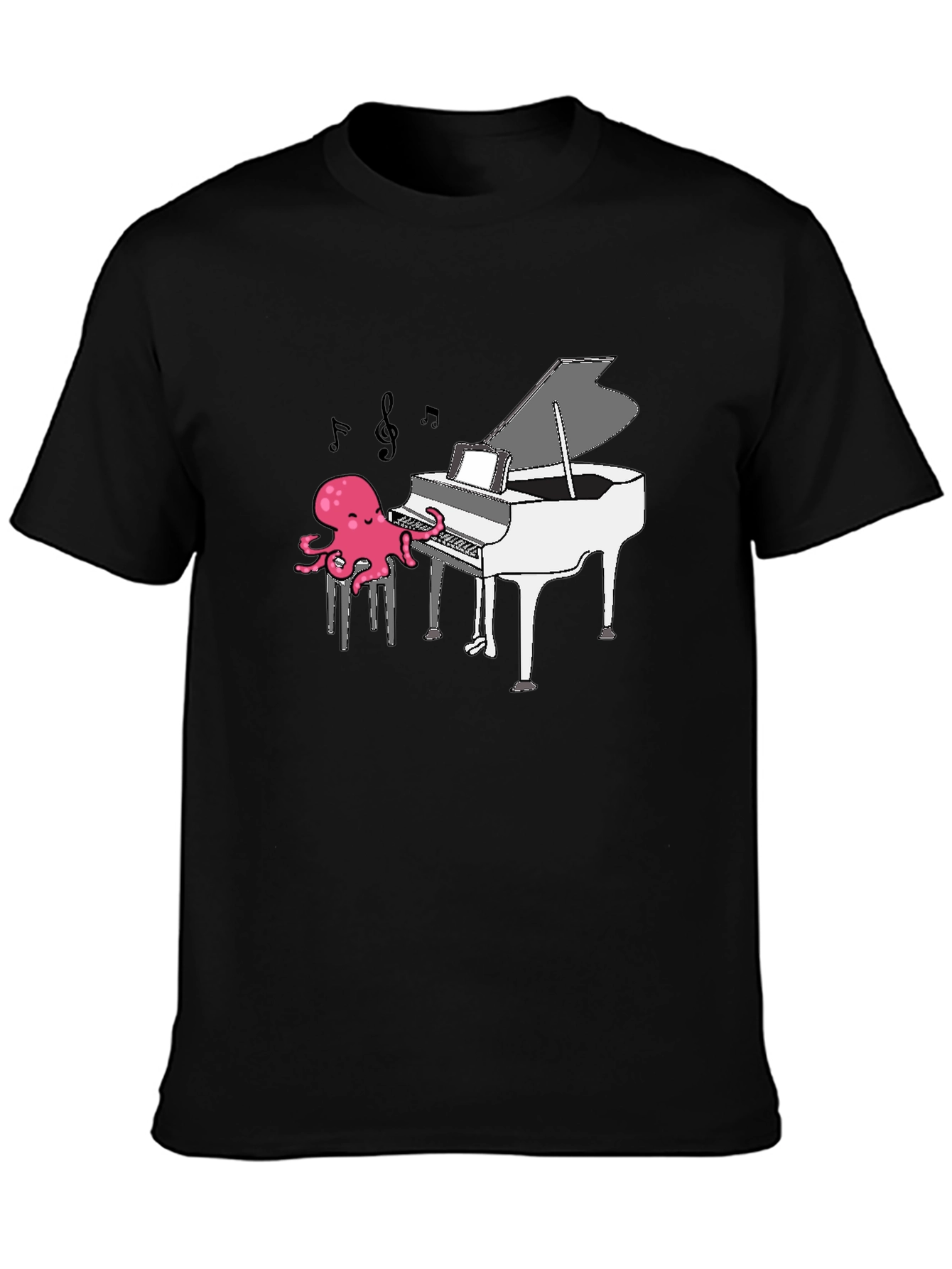 Octopus Piano Player T-Shirt - Black