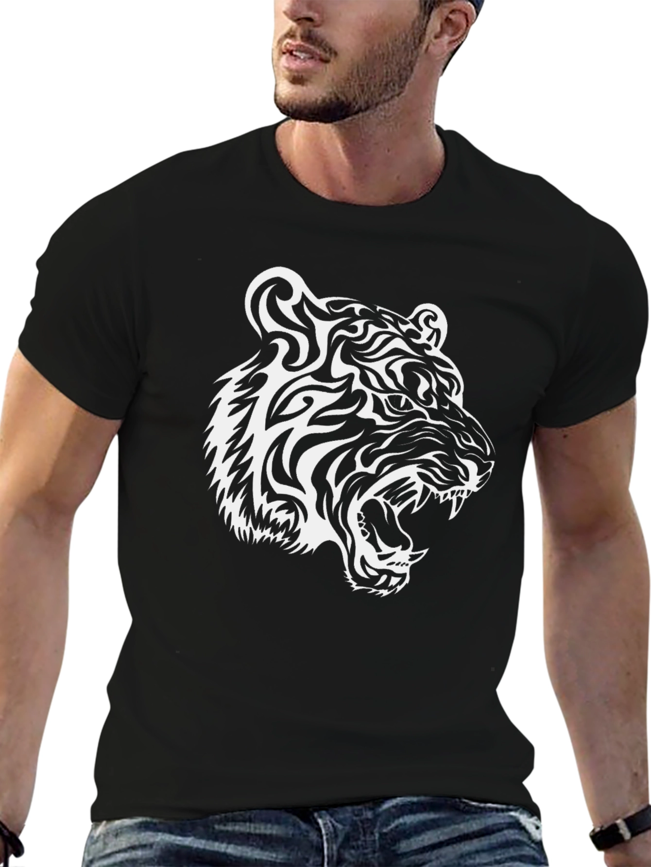 Black Tiger Graphic Tee - Bold and Stylish