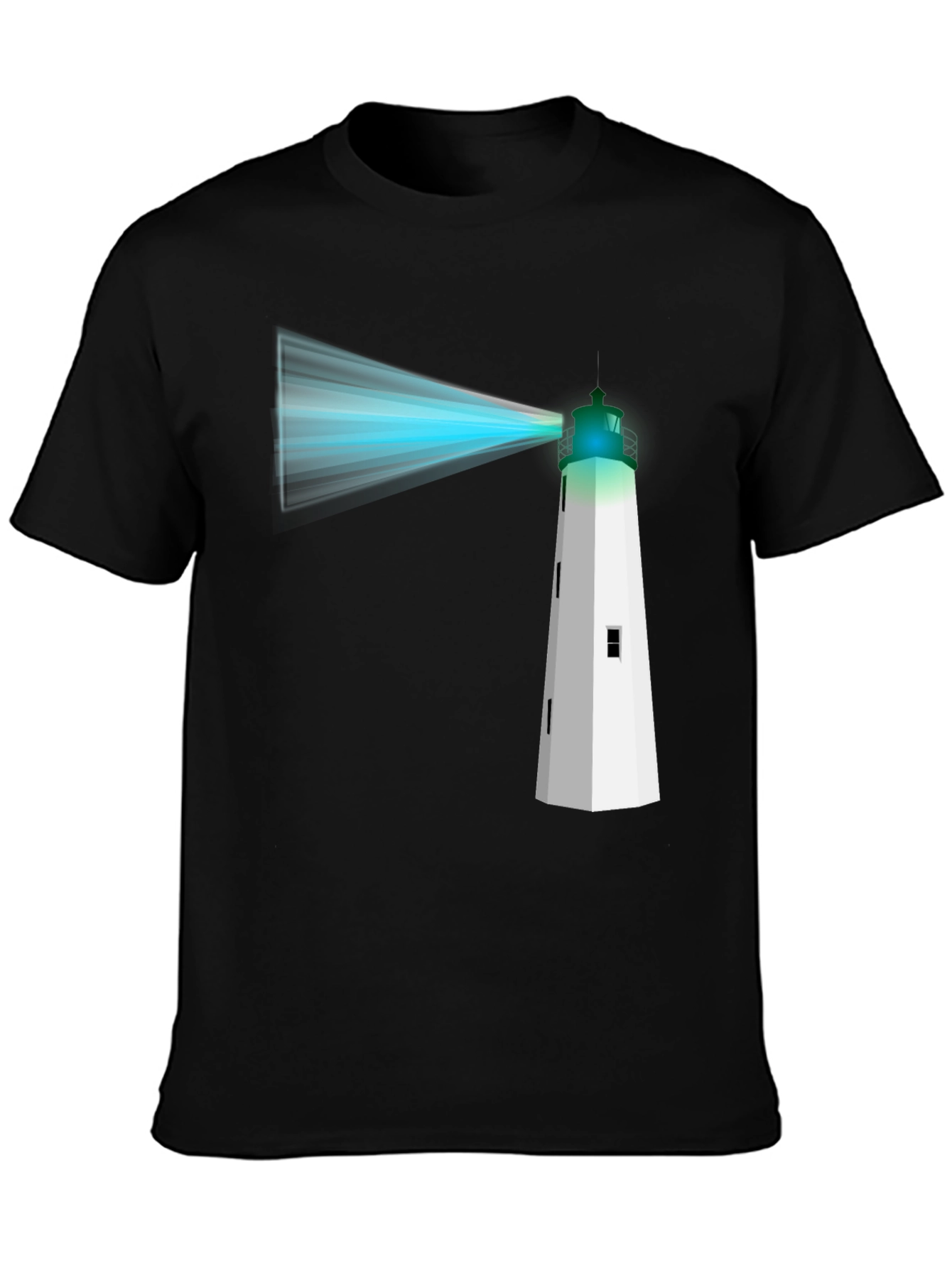 Lighthouse Graphic Tee - Black Cotton T-Shirt