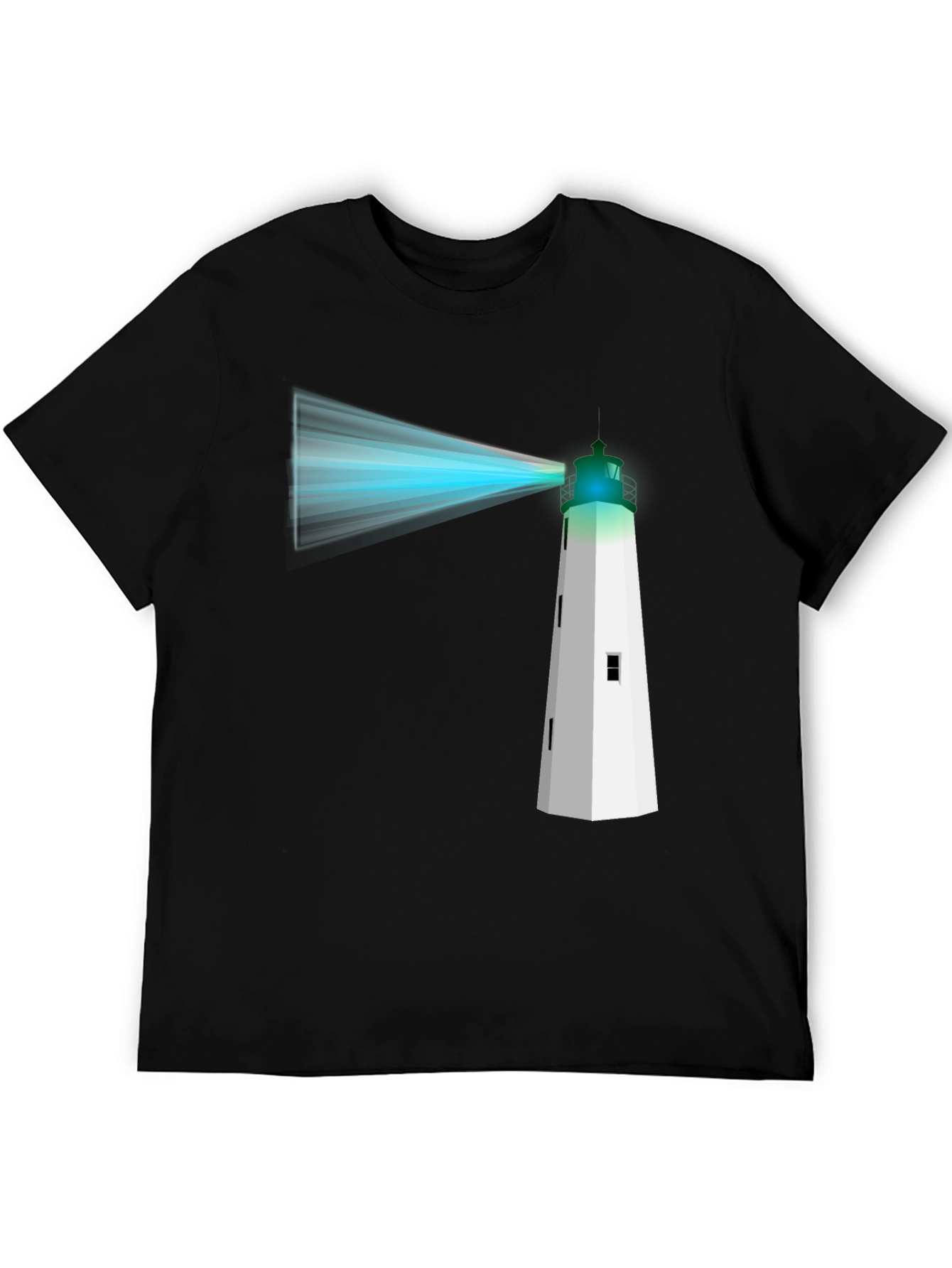 Lighthouse Graphic Tee - Black Cotton T-Shirt