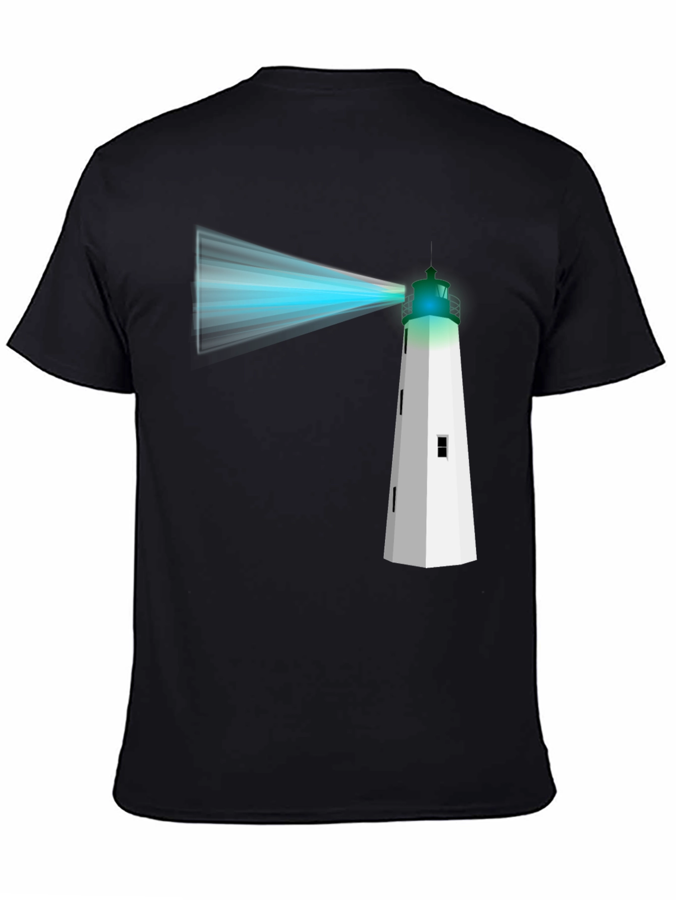 Lighthouse Graphic Tee - Black Cotton T-Shirt