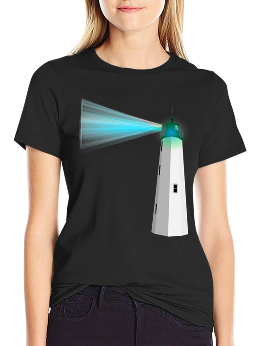 Lighthouse Graphic Tee - Black Cotton T-Shirt