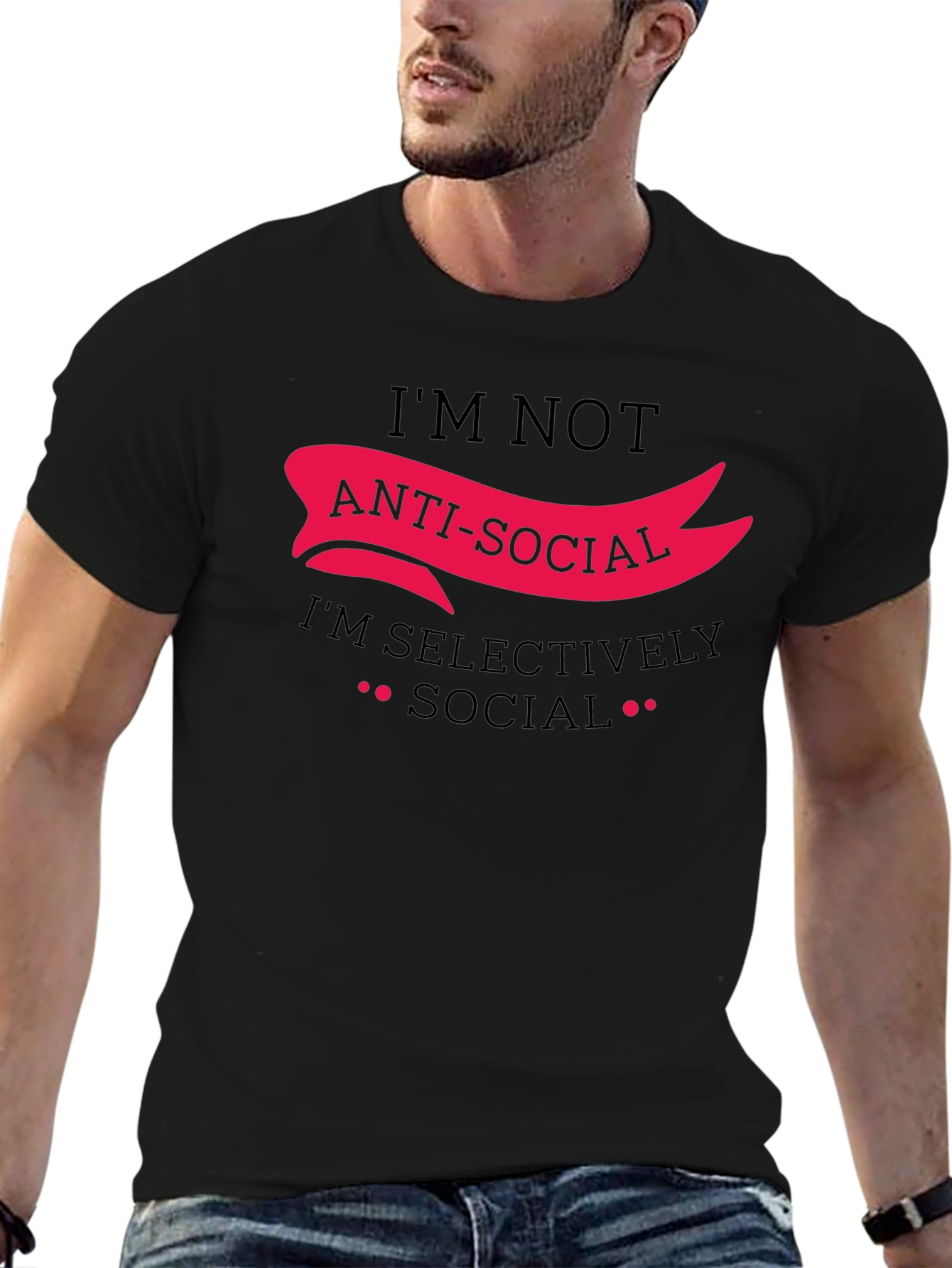 Anti-Social Selectively Social Funny Graphic Tee