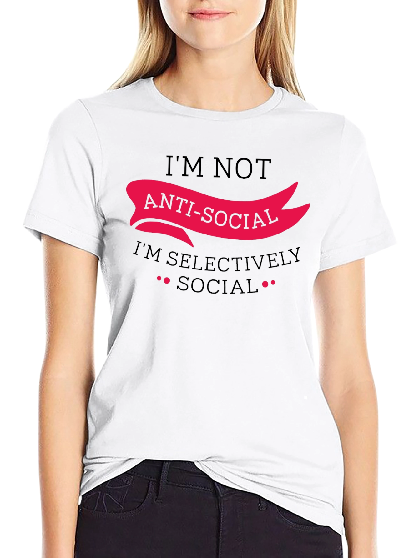 Anti-Social Selectively Social Funny Graphic Tee