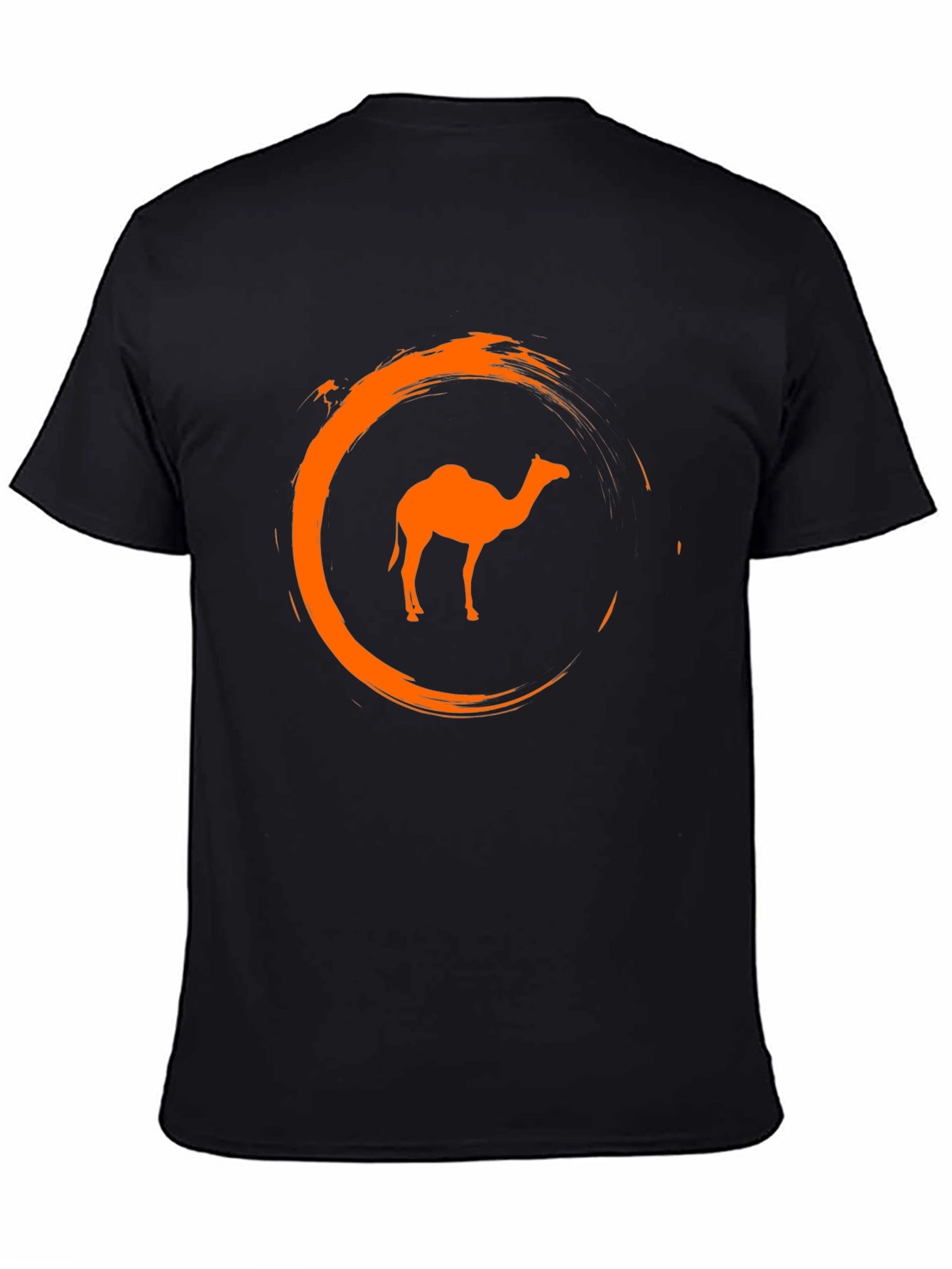 Camel Graphic Tee - Stylish Crew Neck Black T-Shirt