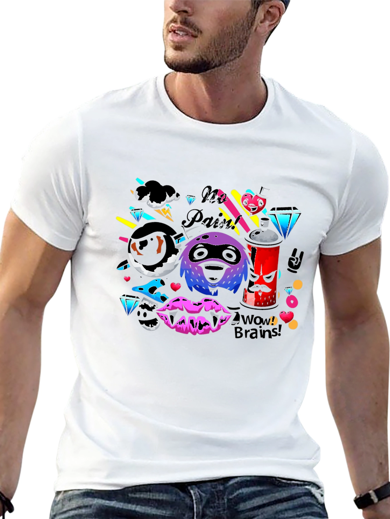 Funky Graphic Print Black T-Shirt