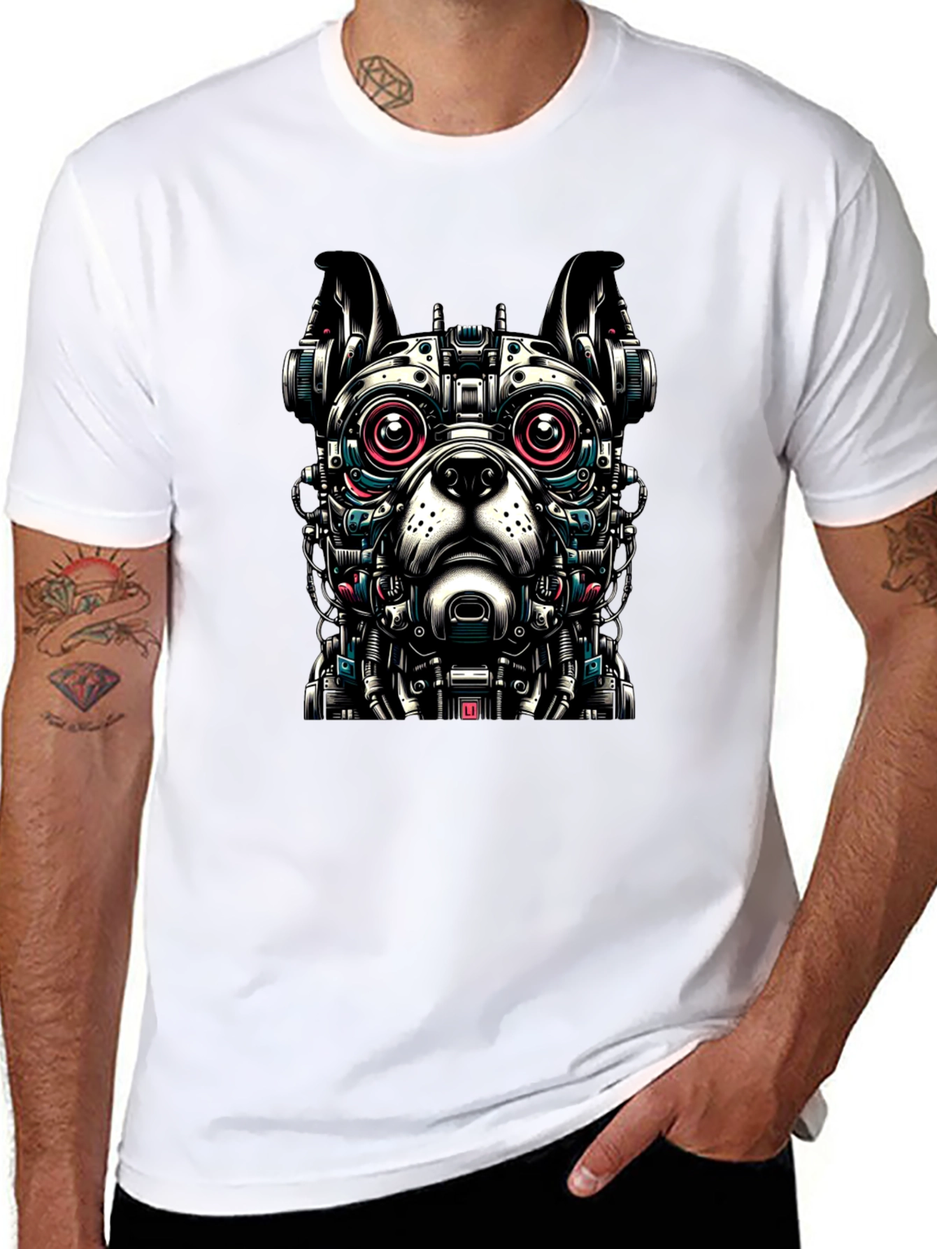 Robot Dog Graphic T-Shirt - Unique Design