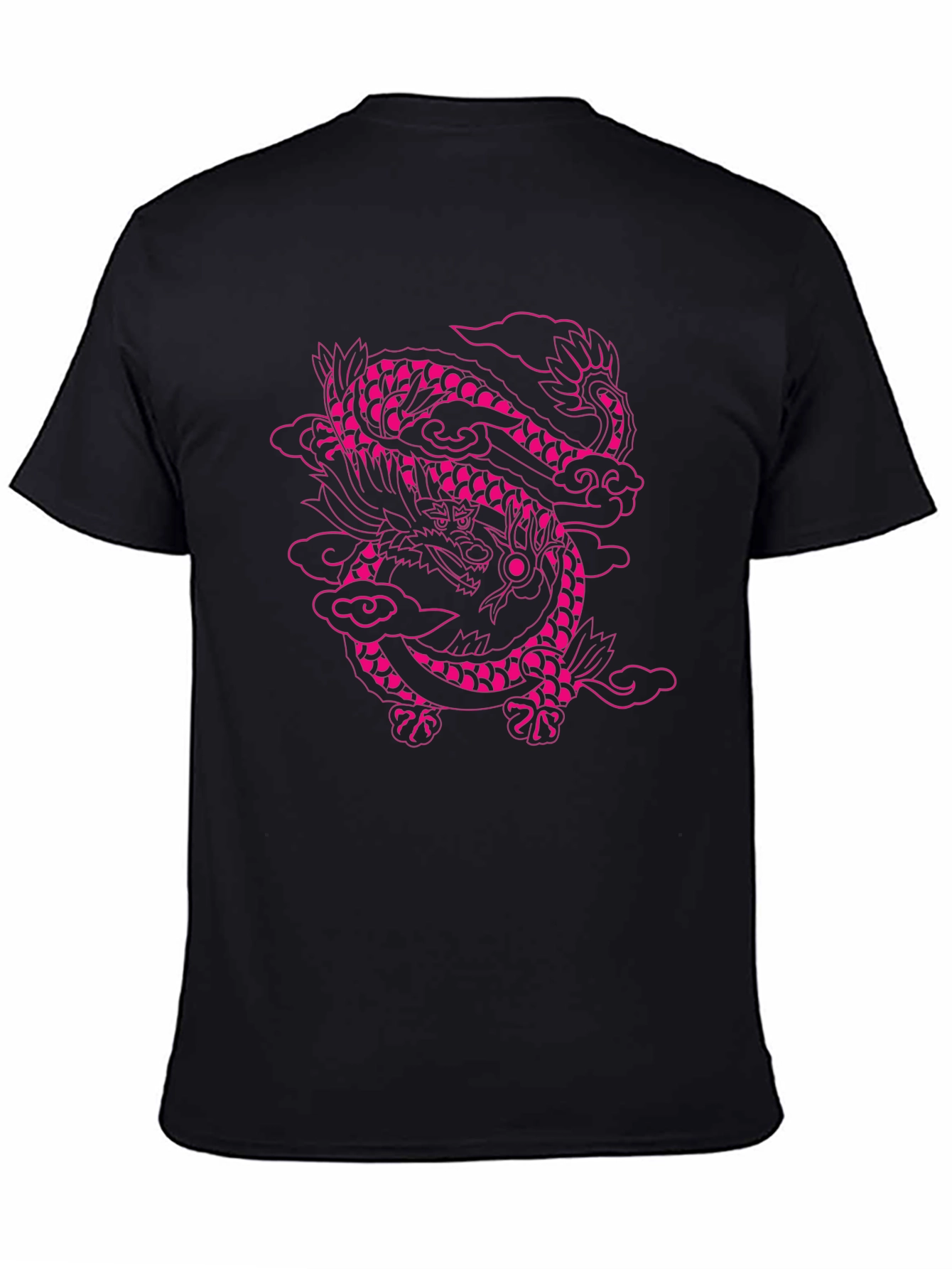 Pink Dragon Graphic Black T-Shirt