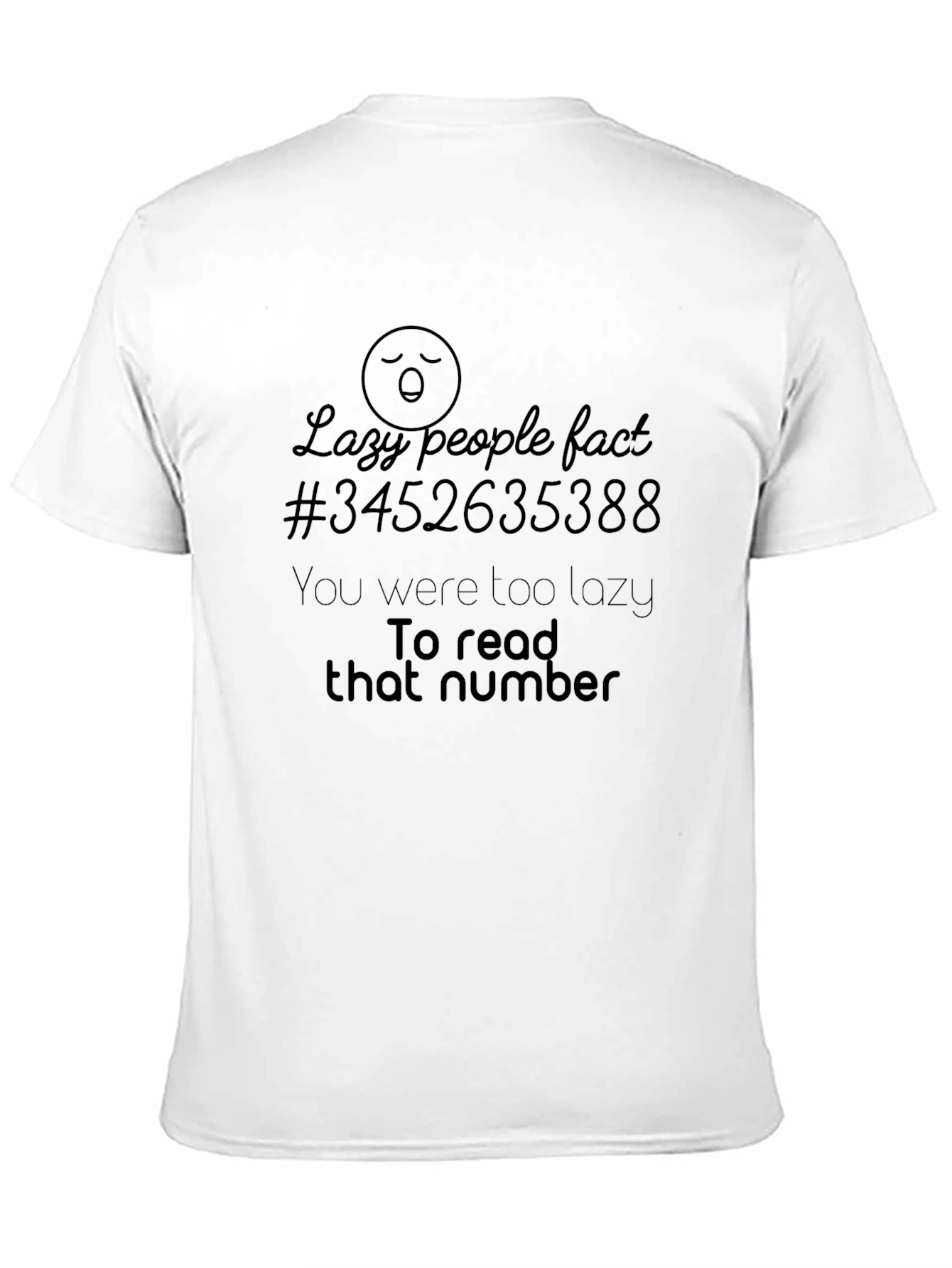 Funny Lazy People Fact Black T-Shirt