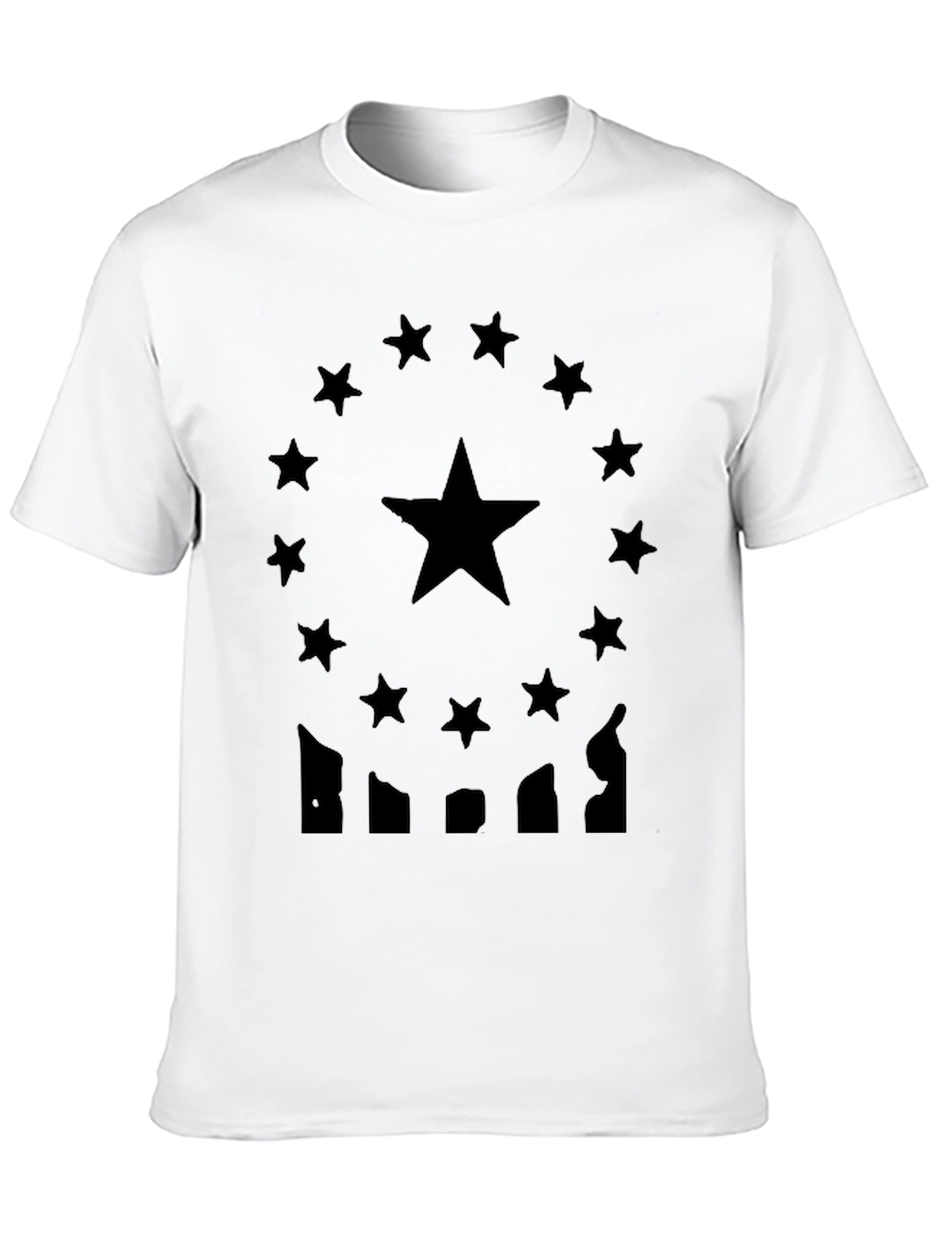 Mens Black T-Shirt Star Design