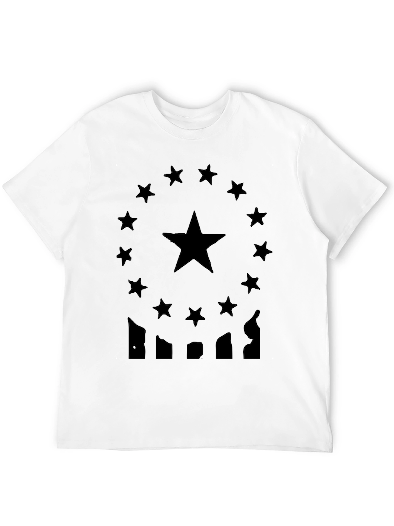 Mens Black T-Shirt Star Design