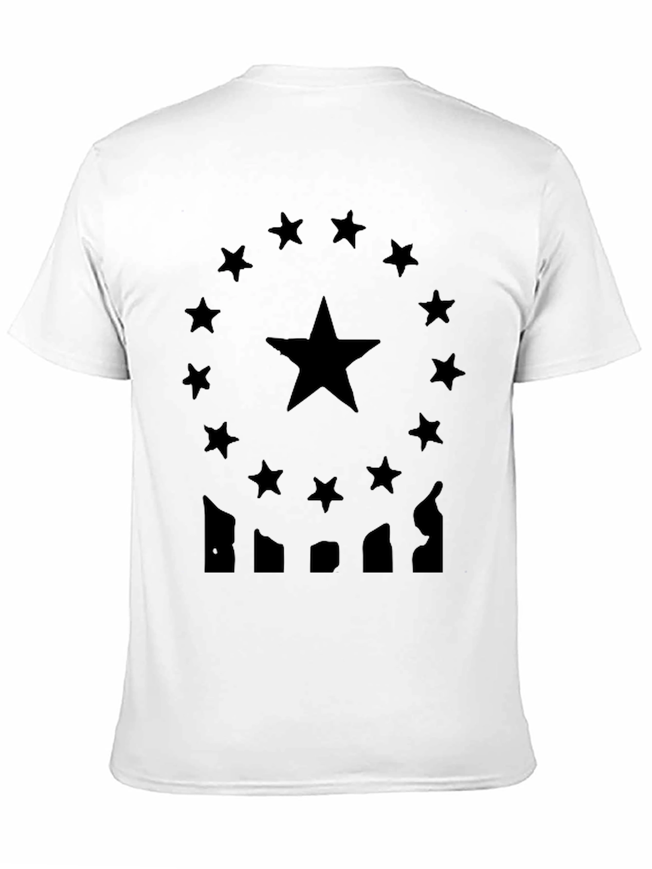 Mens Black T-Shirt Star Design