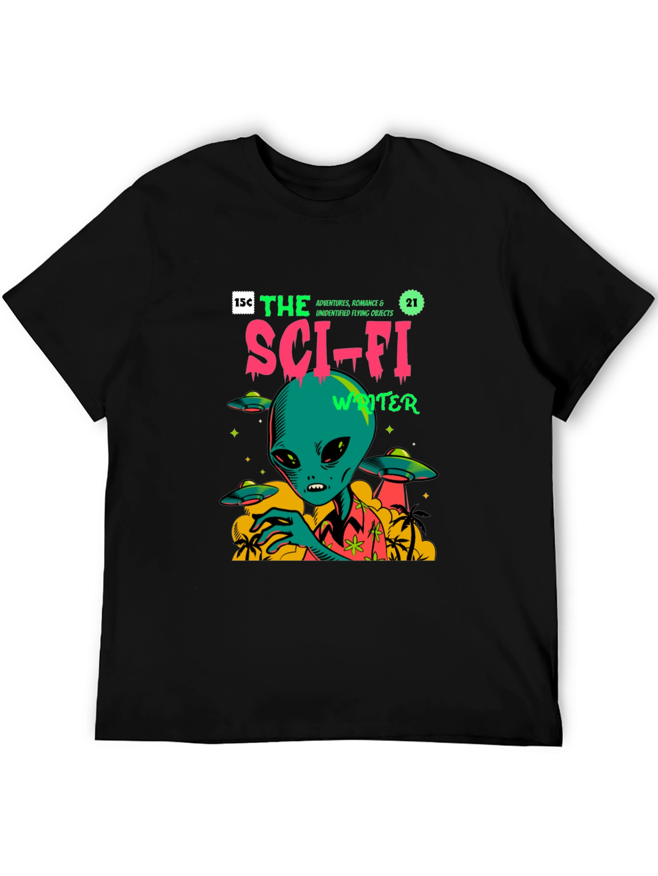Sci-Fi Alien Graphic Print T-Shirt