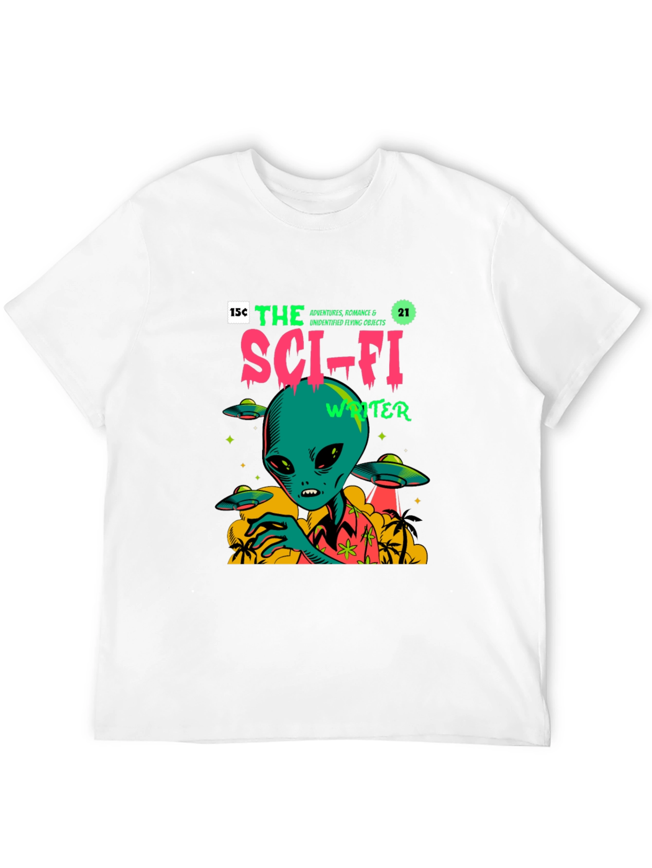 Sci-Fi Alien Graphic Print T-Shirt