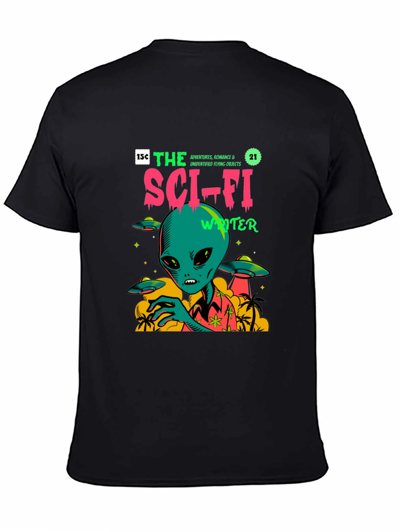 Sci-Fi Alien Graphic Print T-Shirt