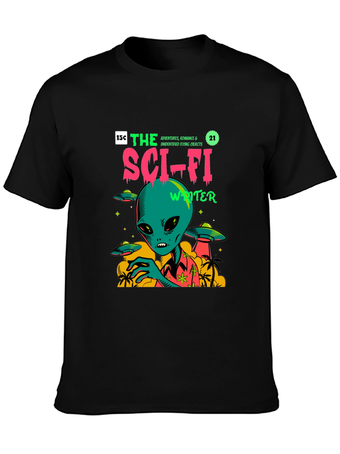 Sci-Fi Alien Graphic Print T-Shirt