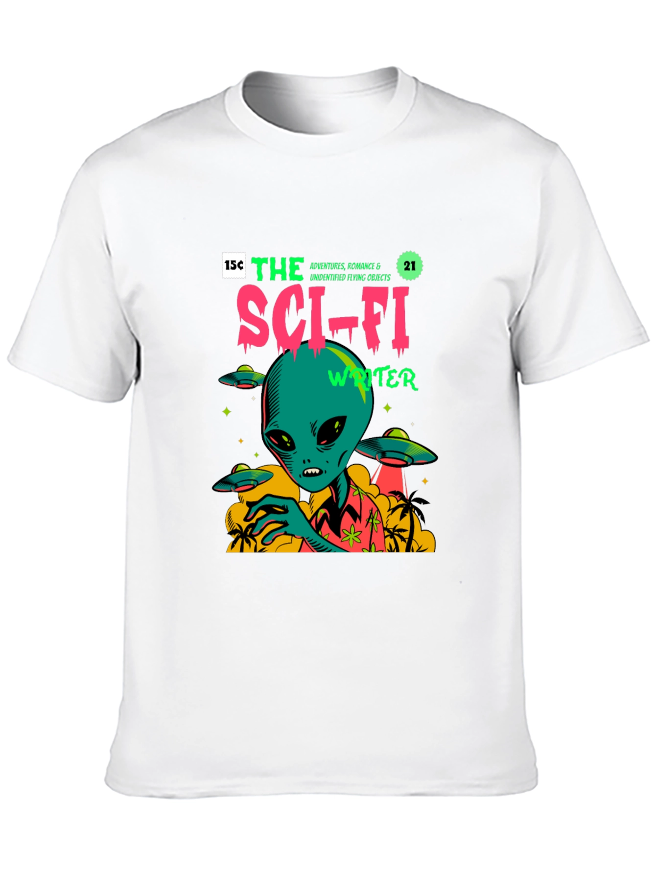 Sci-Fi Alien Graphic Print T-Shirt