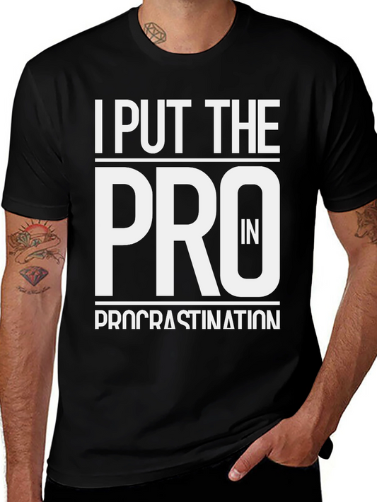 Procrastination Pro T-Shirt - Black Cotton Tee