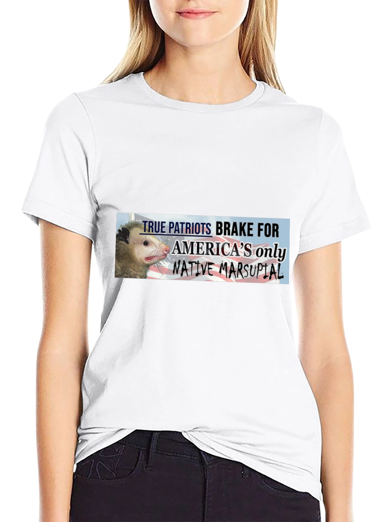 True Patriots Brake For Opossums Black T-Shirt