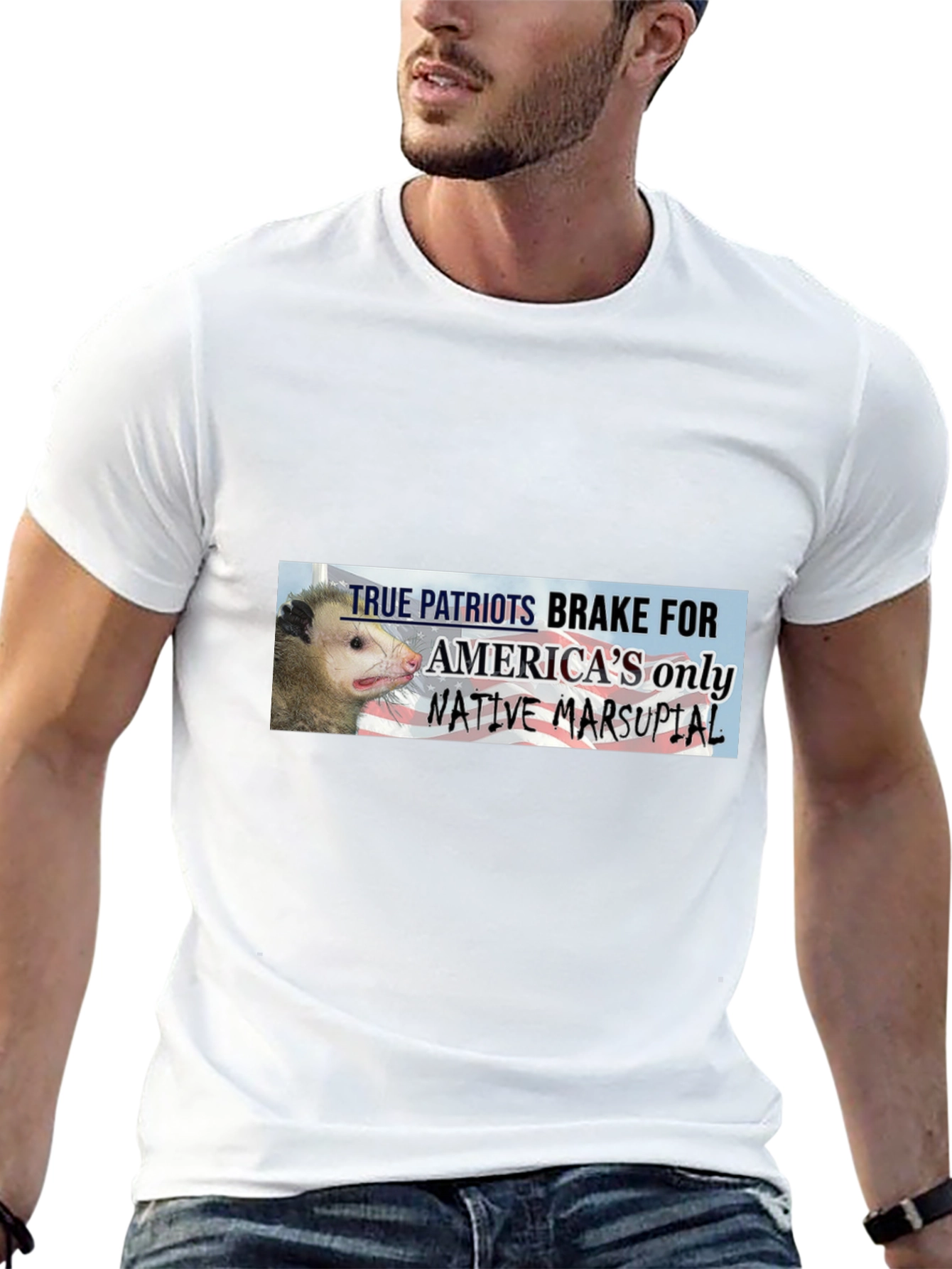 True Patriots Brake For Opossums Black T-Shirt