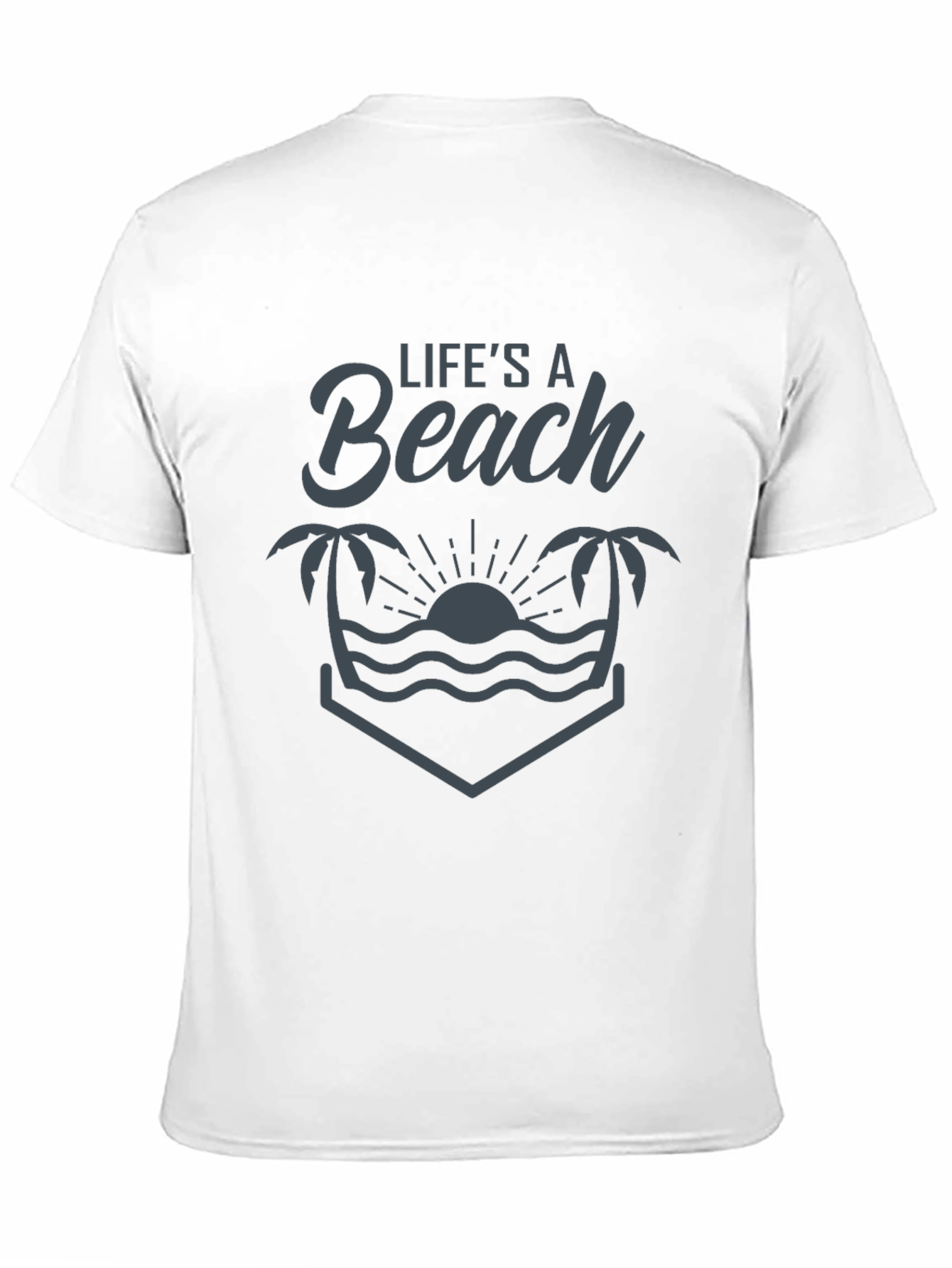 Lifes a Beach Graphic Tee - Black Casual T-Shirt