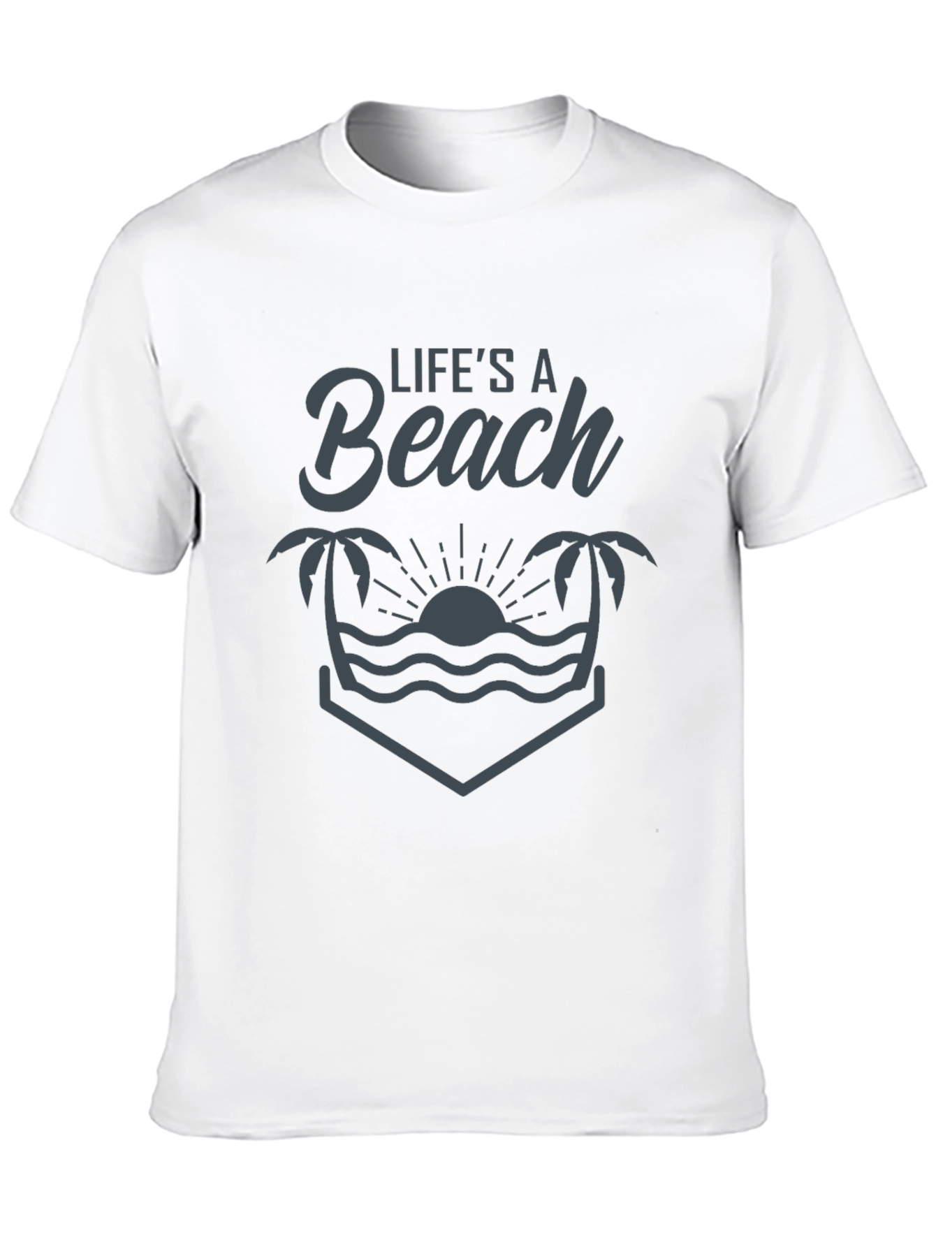 Lifes a Beach Graphic Tee - Black Casual T-Shirt