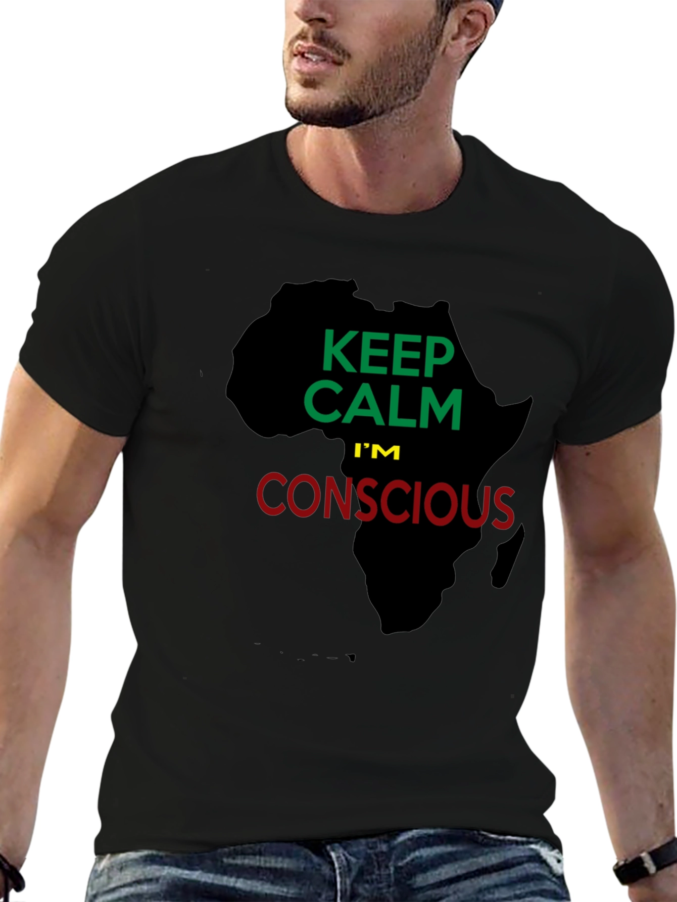 Keep Calm Im Conscious Black T-Shirt