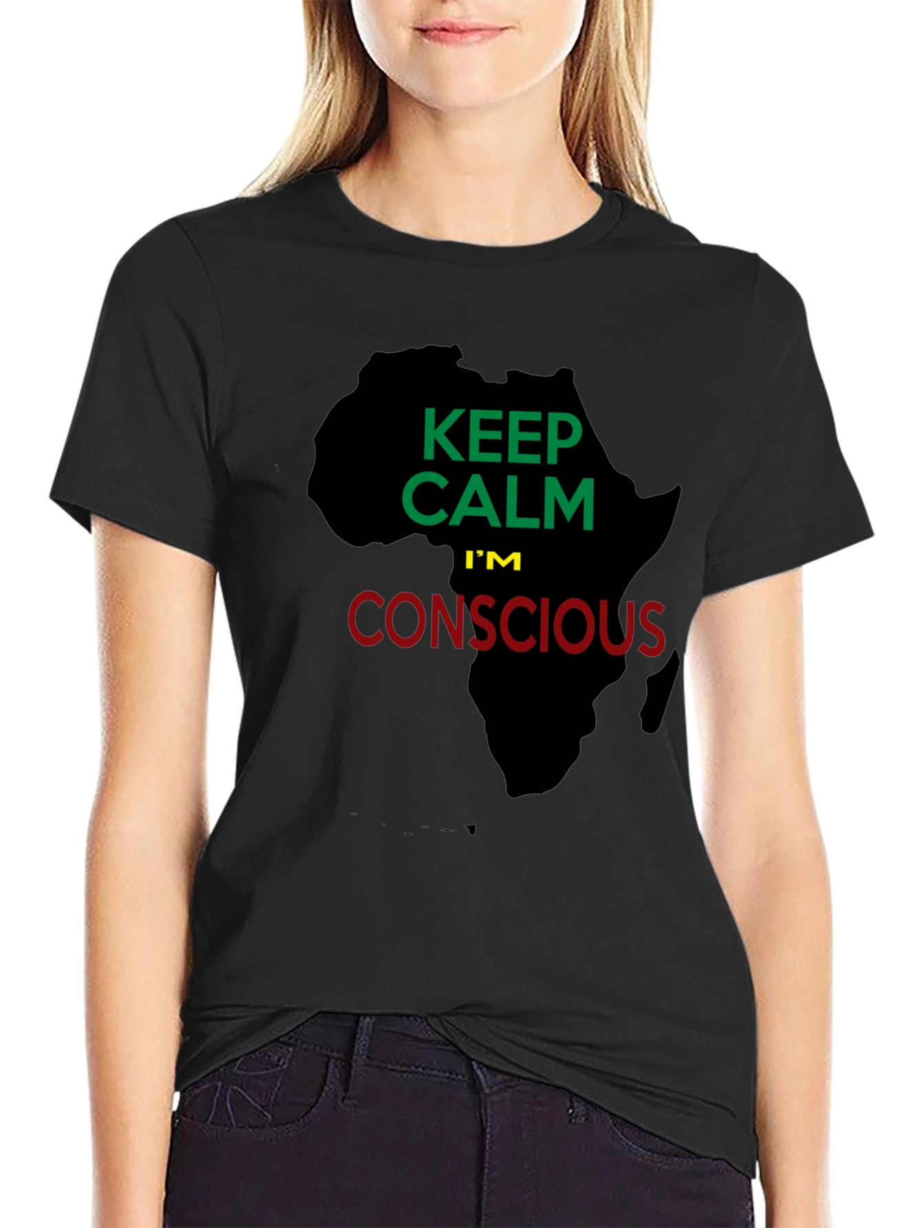 Keep Calm Im Conscious Black T-Shirt