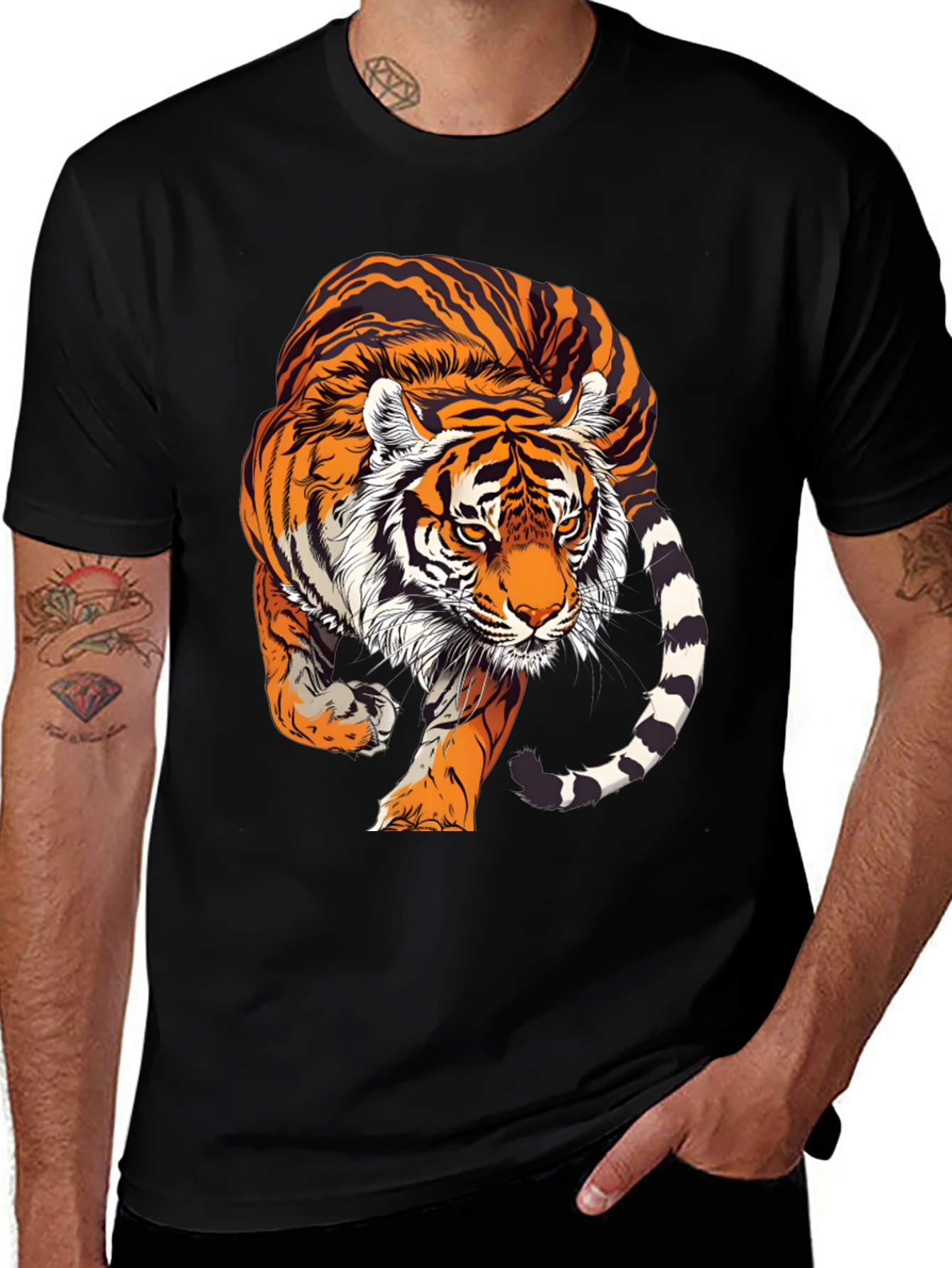 Bold Tiger Graphic T-Shirt - Striking Design!