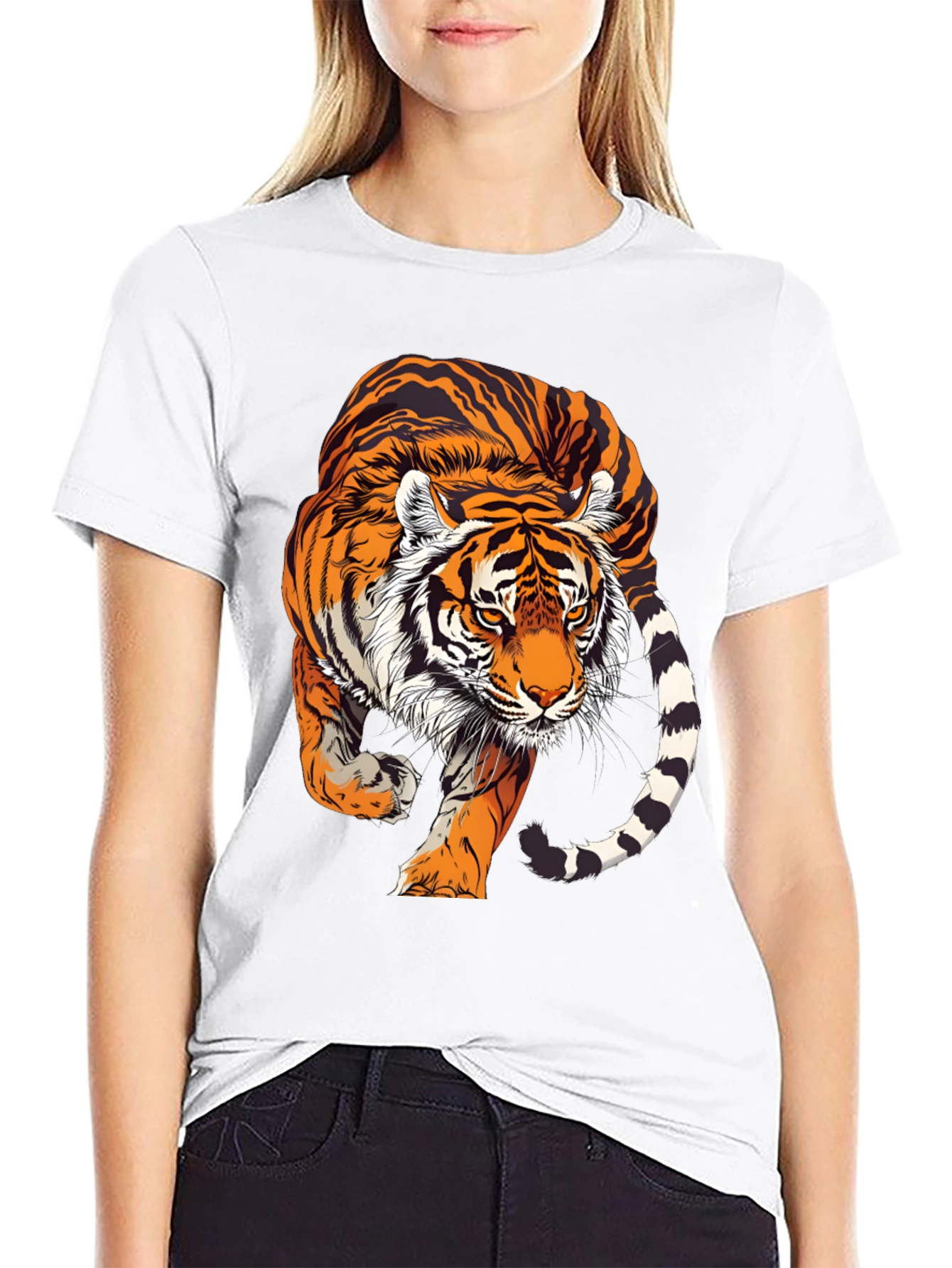 Bold Tiger Graphic T-Shirt - Striking Design!