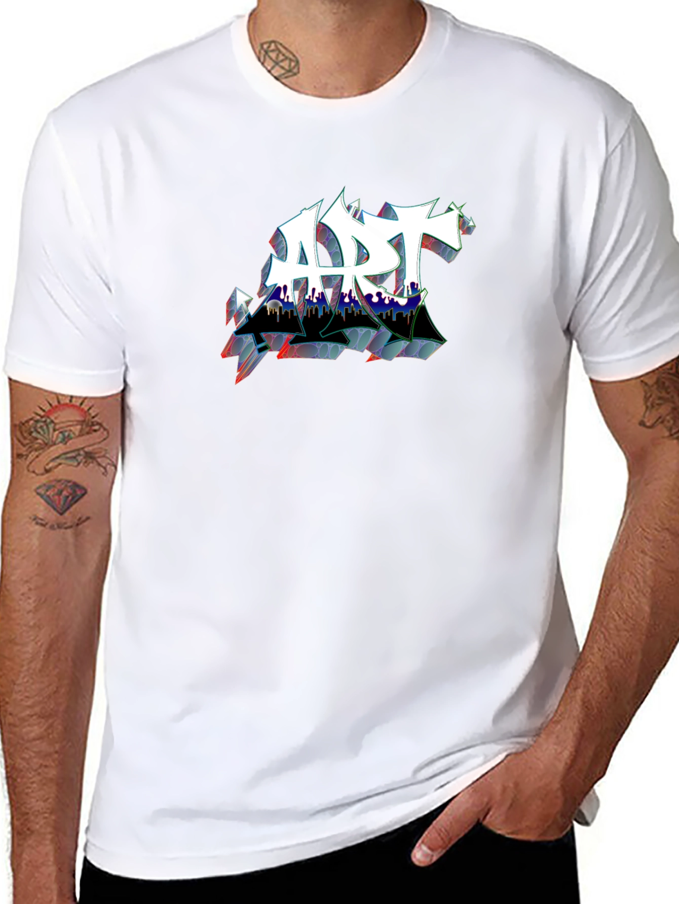 Edgy ART Graffiti Style Black T-Shirt