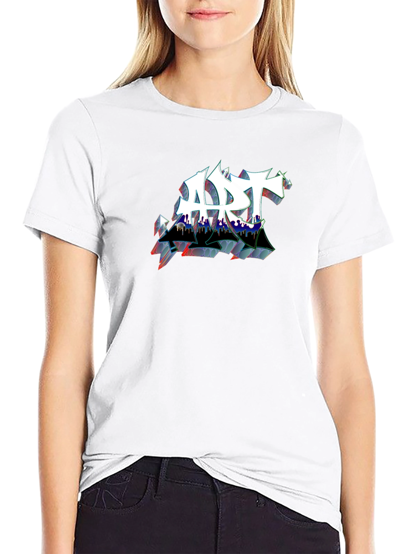Edgy ART Graffiti Style Black T-Shirt