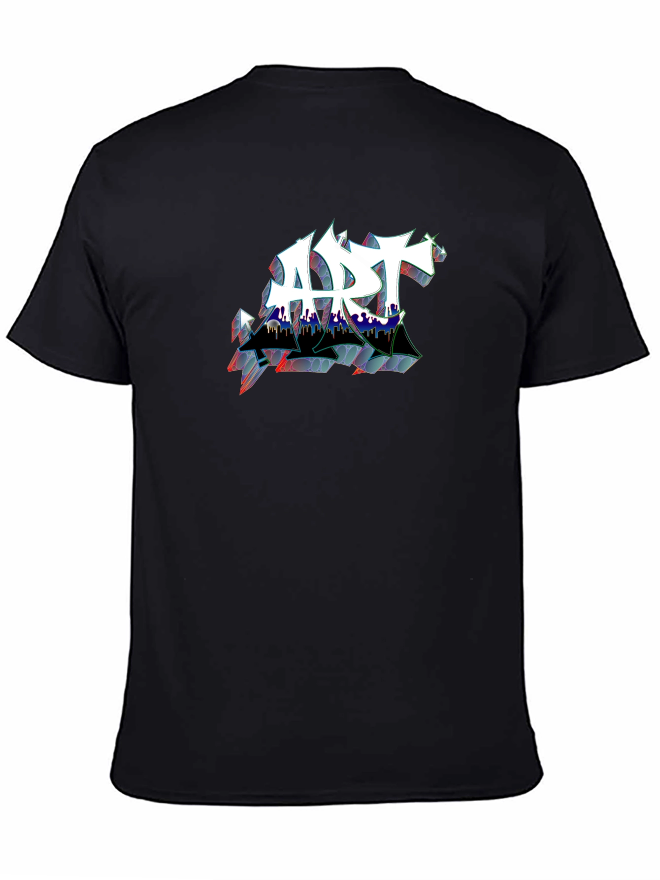 Edgy ART Graffiti Style Black T-Shirt
