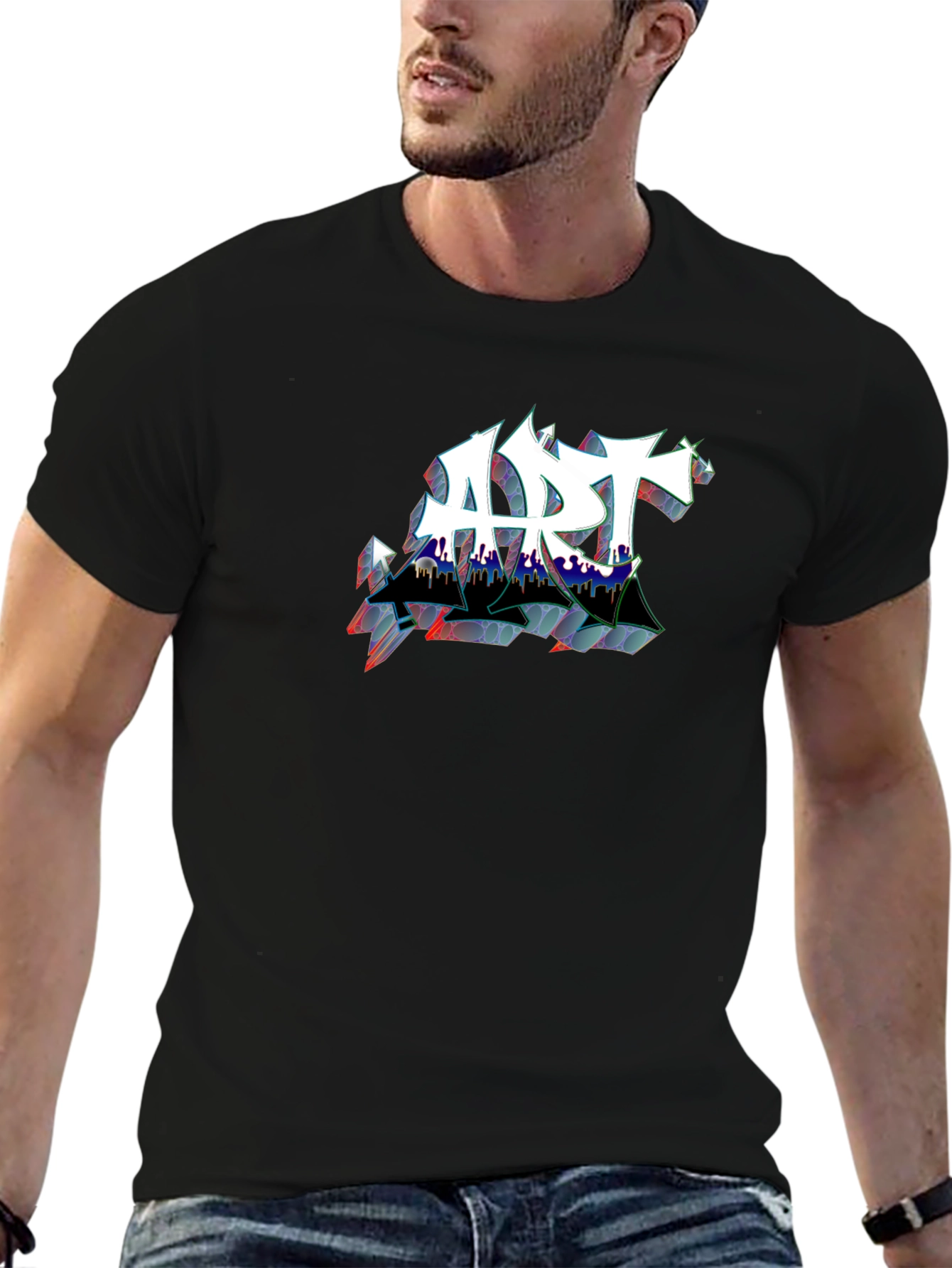 Edgy ART Graffiti Style Black T-Shirt