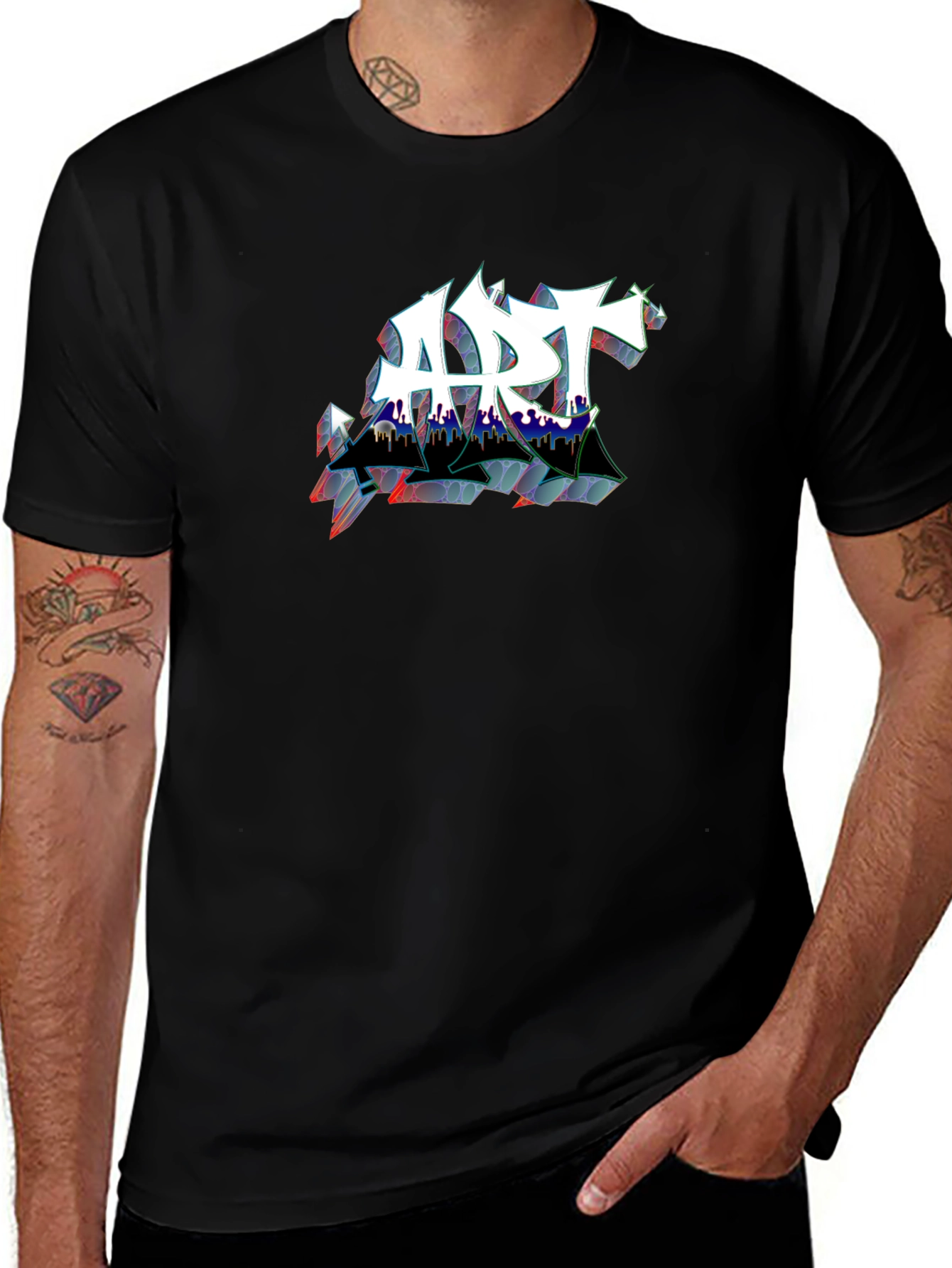 Edgy ART Graffiti Style Black T-Shirt