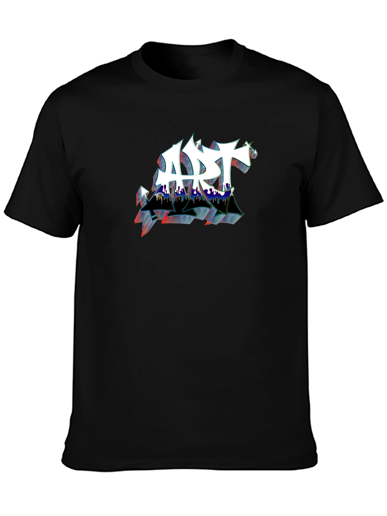 Edgy ART Graffiti Style Black T-Shirt