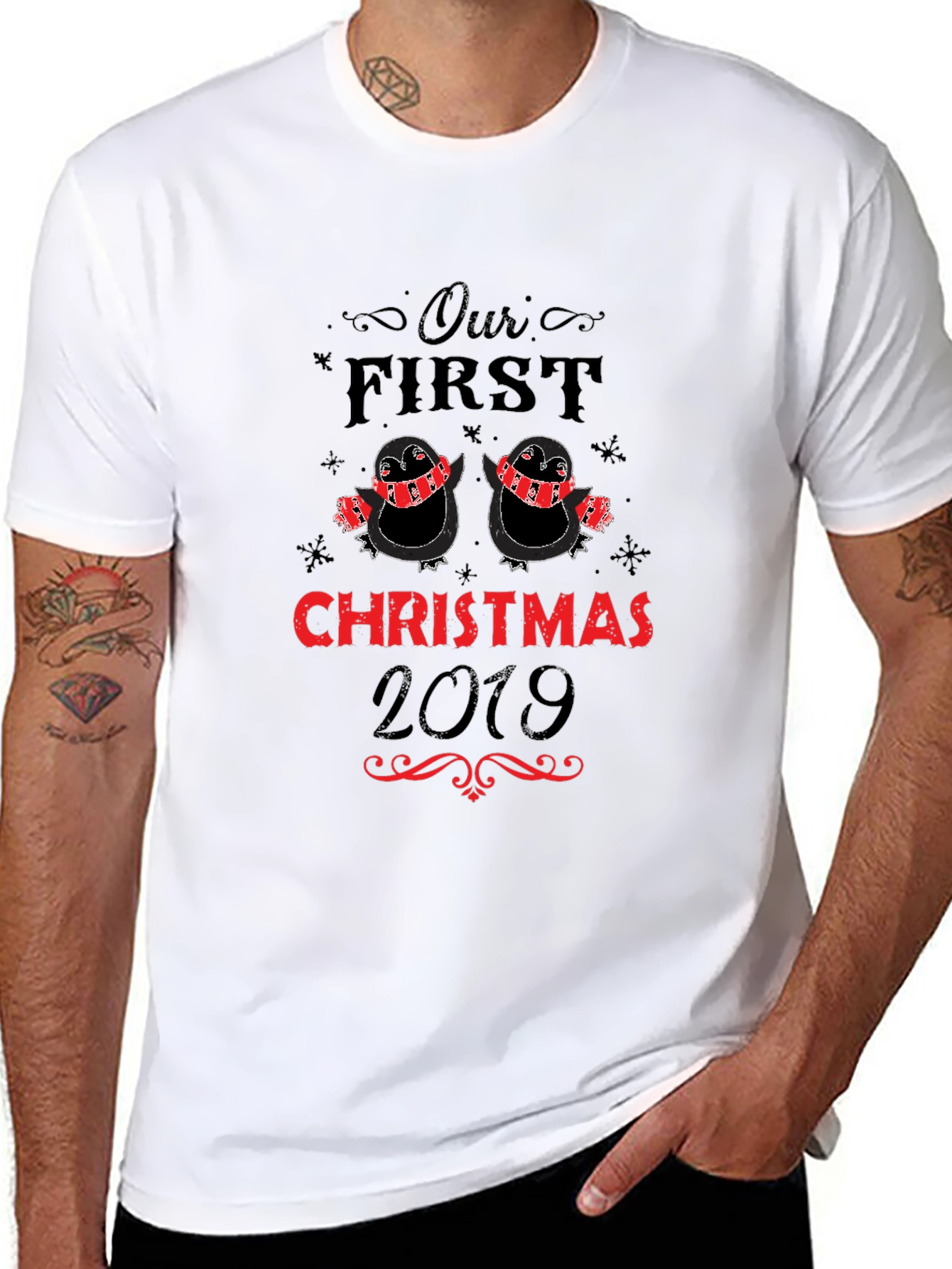 Our First Christmas 2019 Penguin Couple T-Shirt